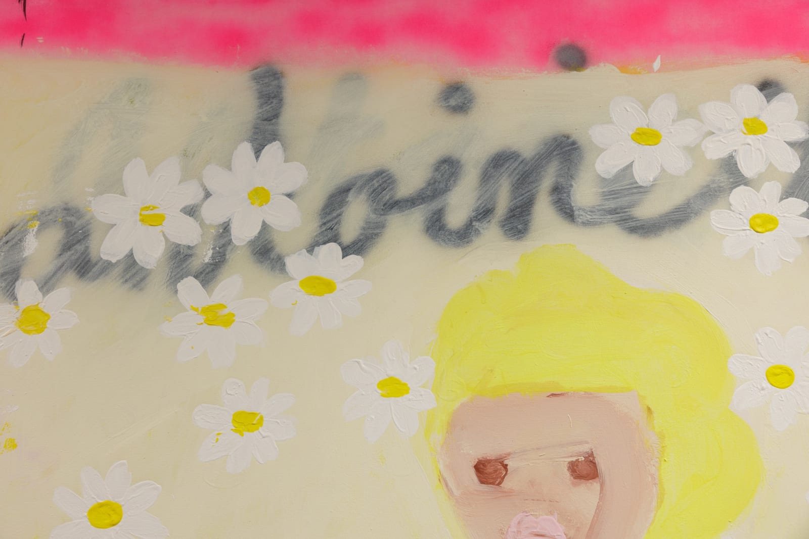 Gabrielle Graessle, m.a. reads j.j.r, 2025 acrylic and spray on canvas