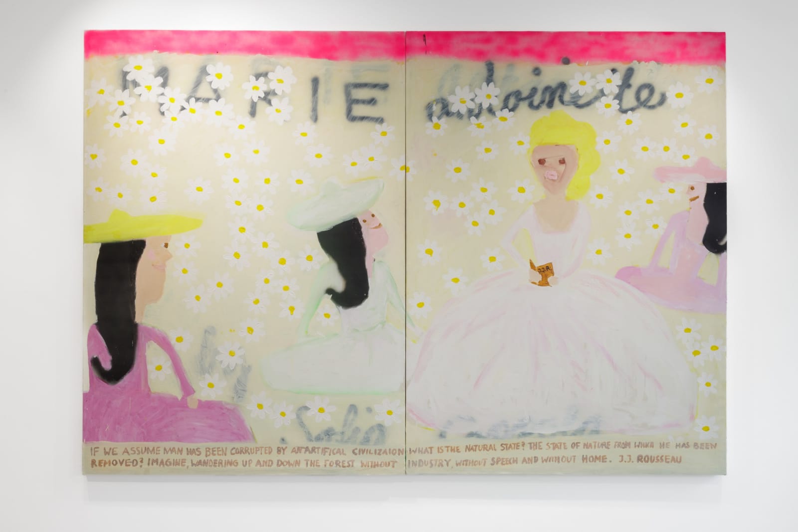 Gabrielle Graessle, m.a. reads j.j.r, 2025 acrylic and spray on canvas