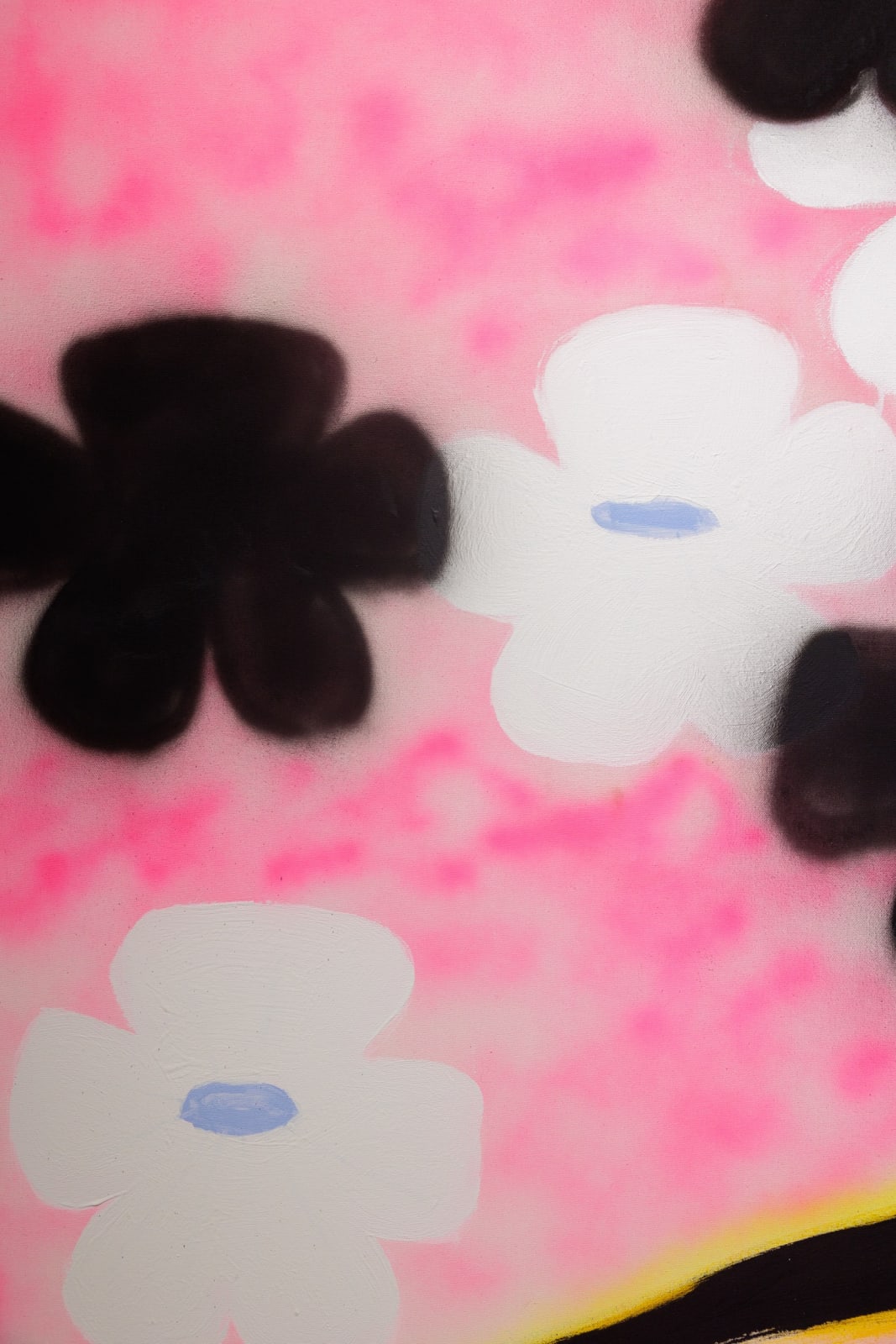 Gabrielle Graessle, tixtixtixtix, 2024, acrylic and spray on canvas
