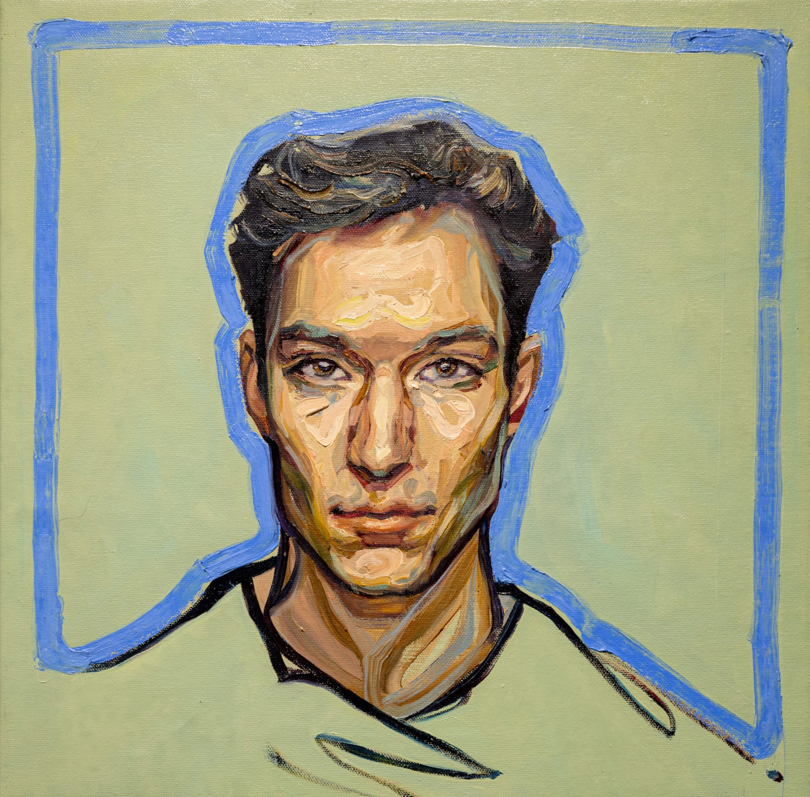 Agnes Grochulska, Midday (Portrait with Blue Outline #4), 2020