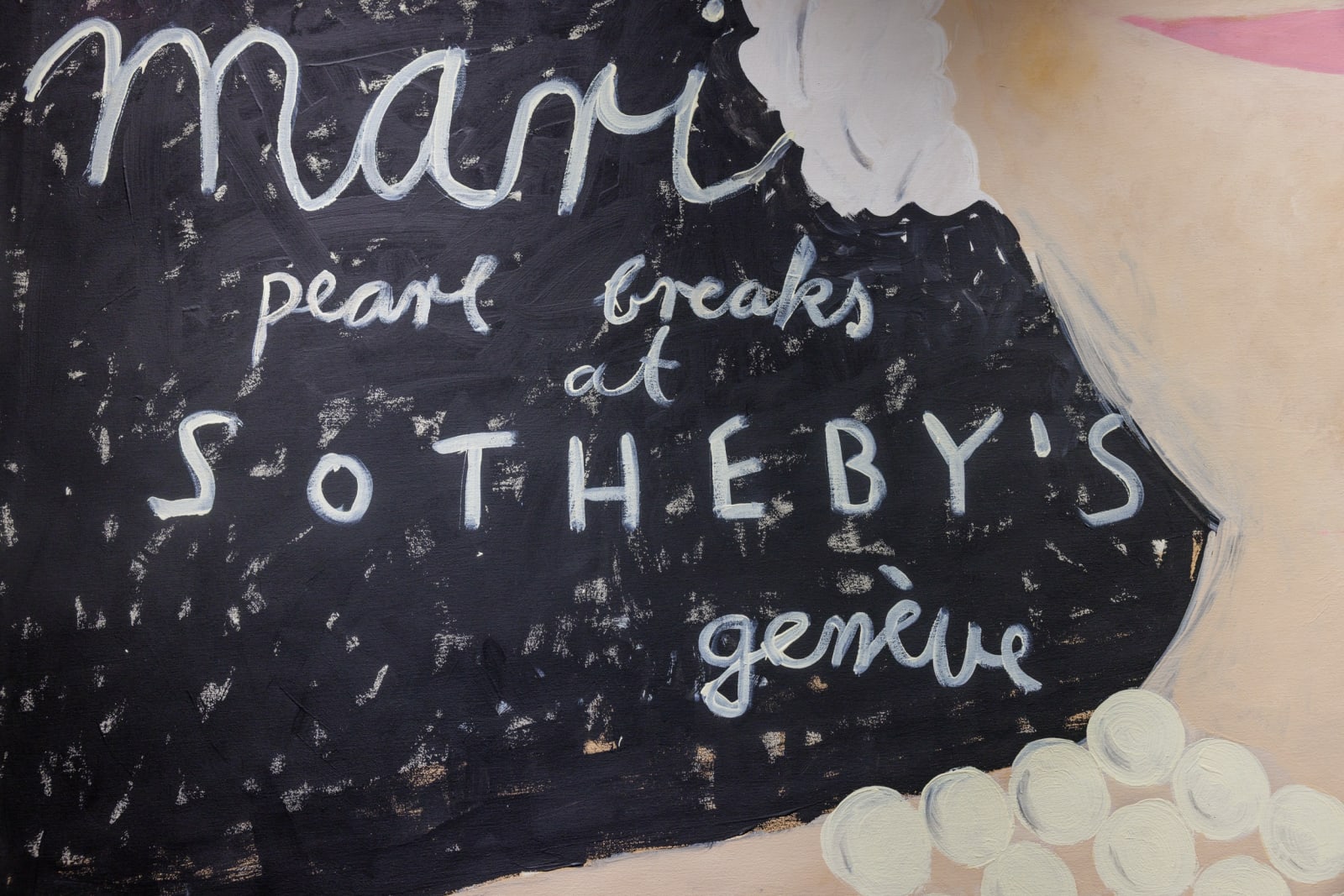 Gabrielle Graessle, natural pearl, 2025, acrylic and glitter on canvas (diptych) - Detail