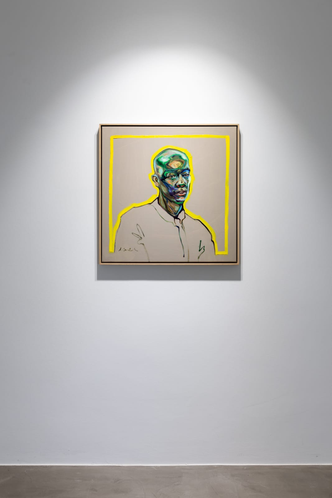 Agnes Grochulska, Portrait in Emerald and Blue, 2020
