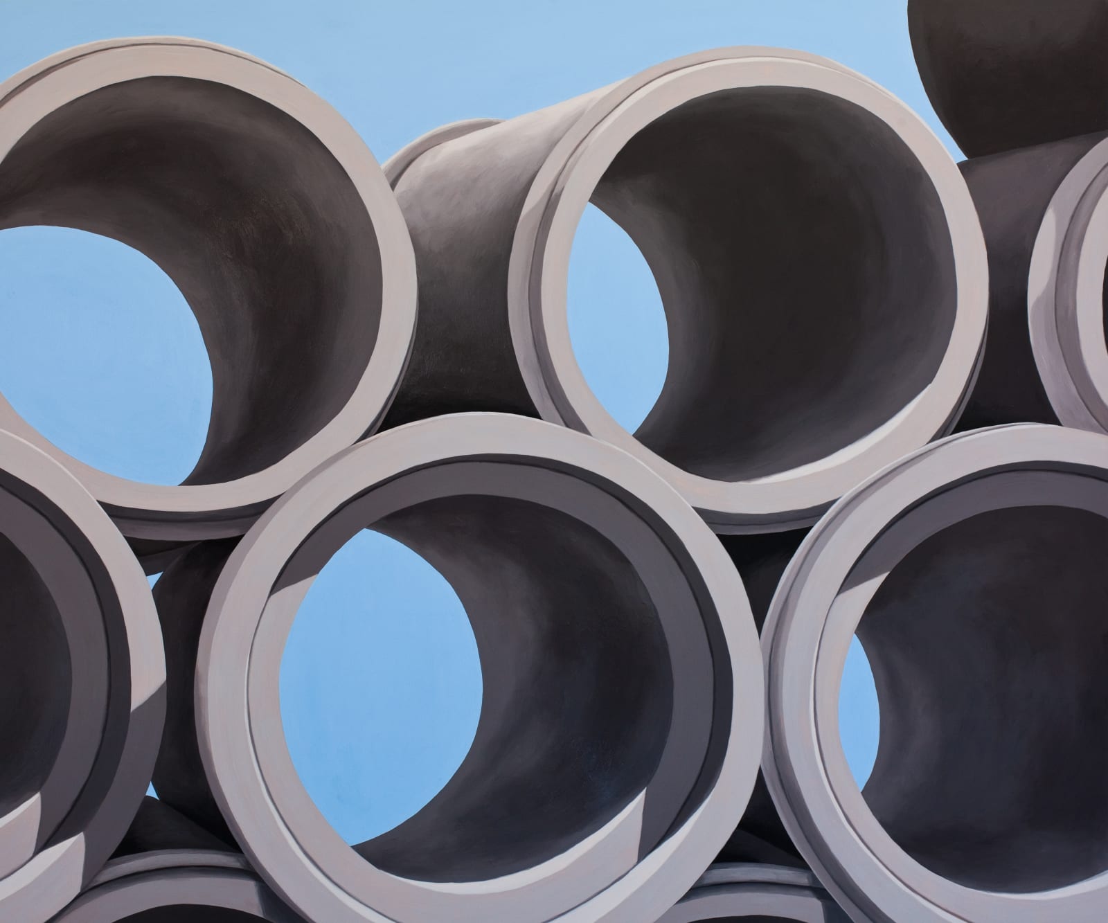 Jordan West, Concrete Pipes on a Sunny Day, 2018