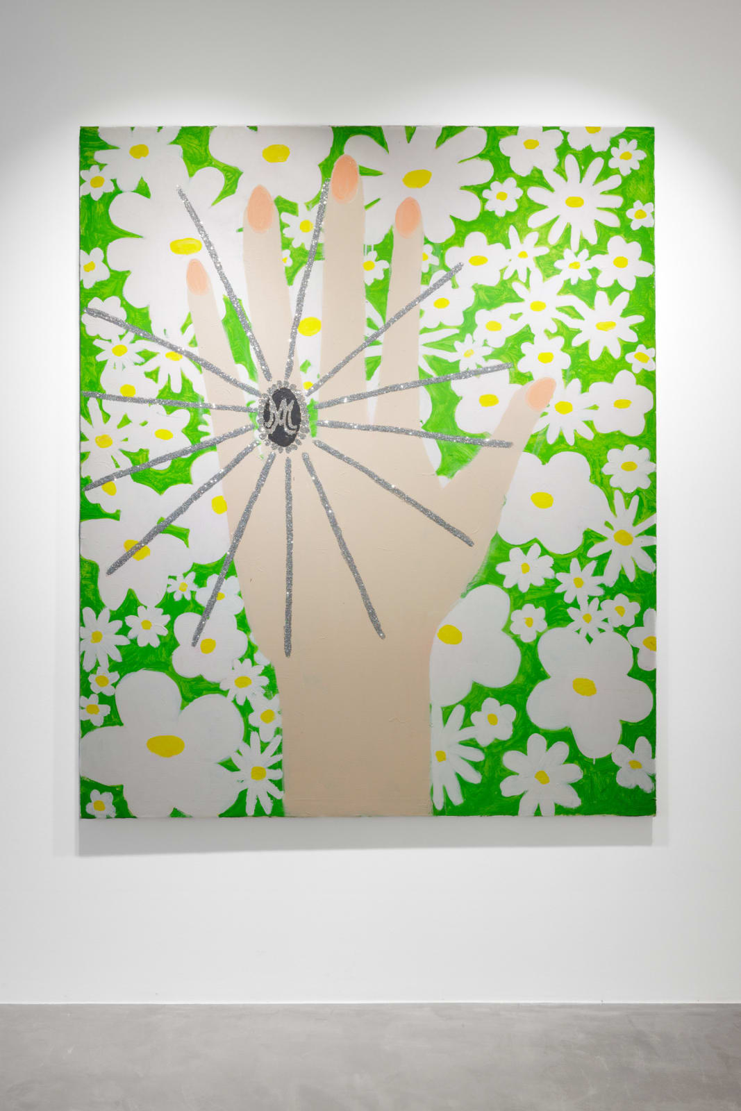 Gabrielle Graessle, daisy days, 2025 acrylic and glitter on canvas