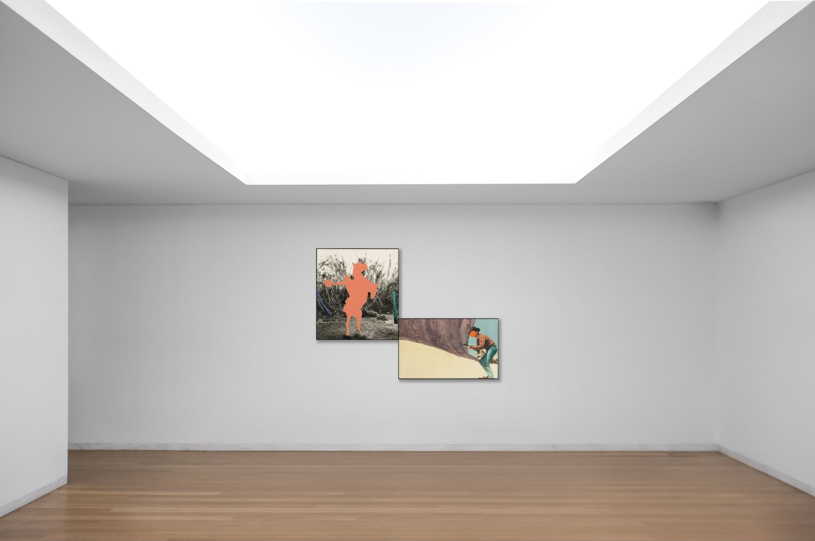 John Baldessari, Equestrian (Flesh) in Brackets with Orange Showdown, 1992