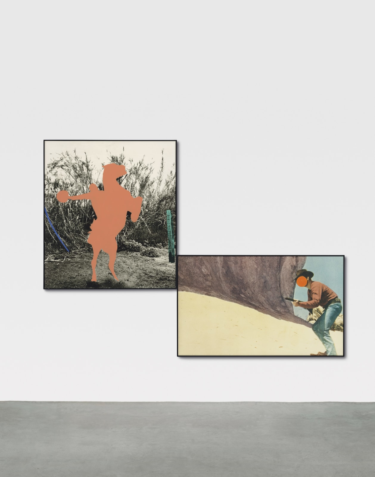 John Baldessari, Equestrian (Flesh) in Brackets with Orange Showdown, 1992