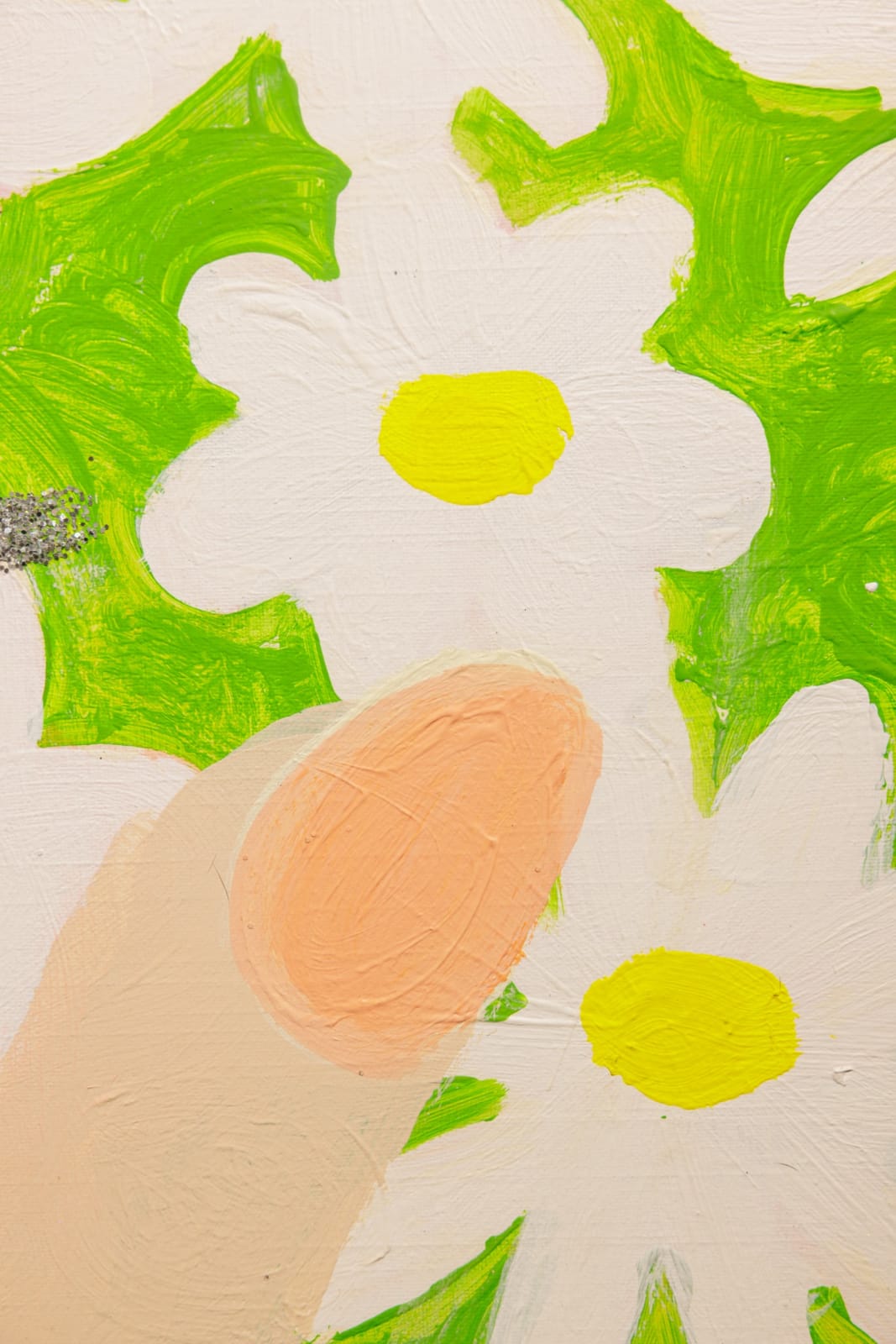 Gabrielle Graessle, daisy days, 2025 acrylic and glitter on canvas