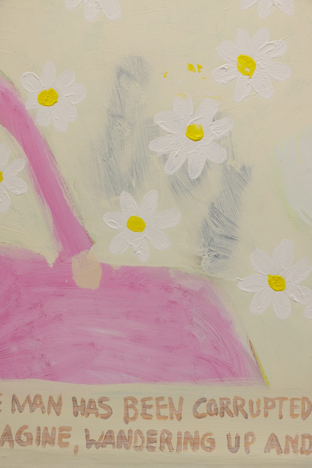 Gabrielle Graessle, m.a. reads j.j.r, 2025 acrylic and spray on canvas