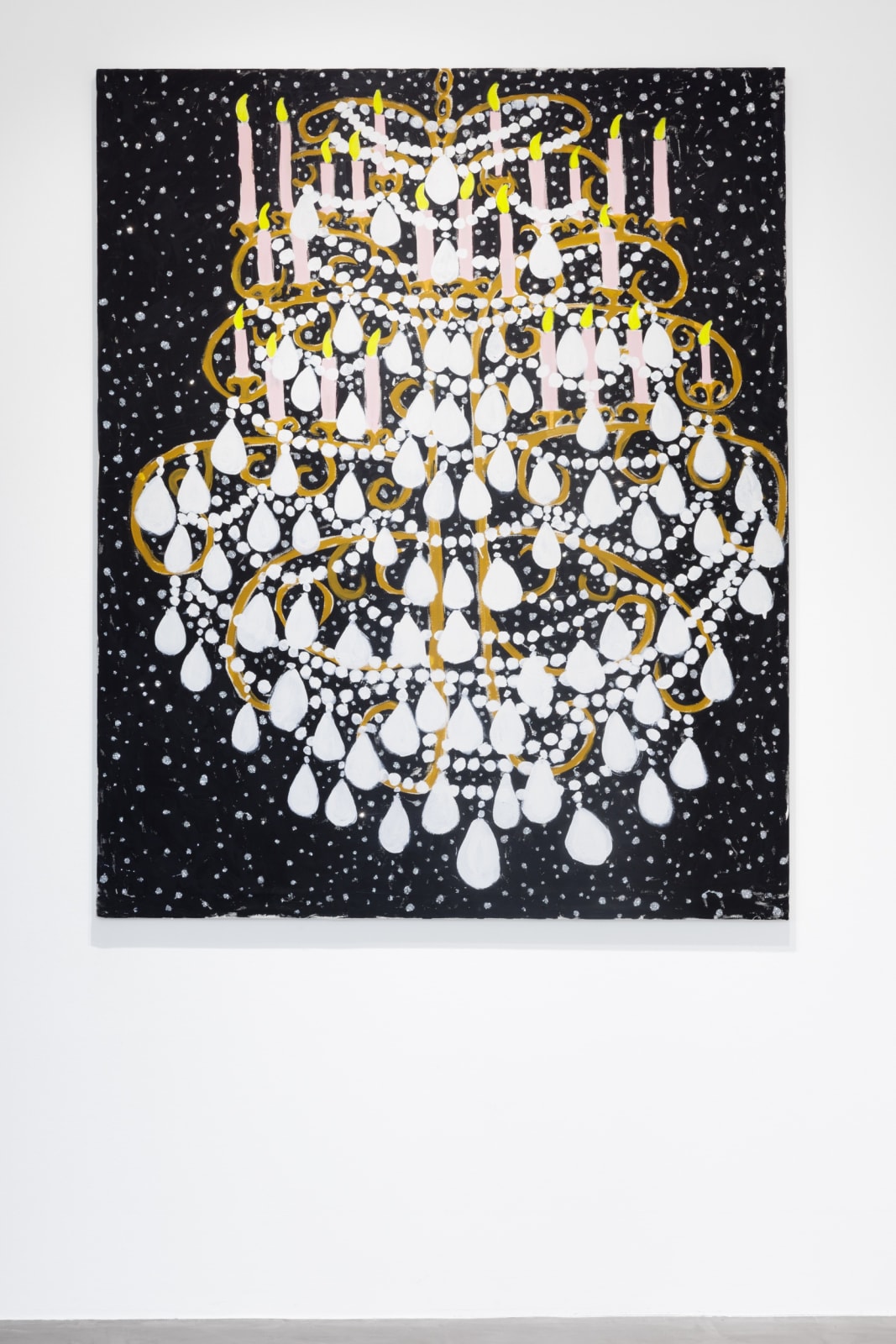 Gabrielle Graessle, lustre de versaille, 2024, acrylic and glitter on canvas