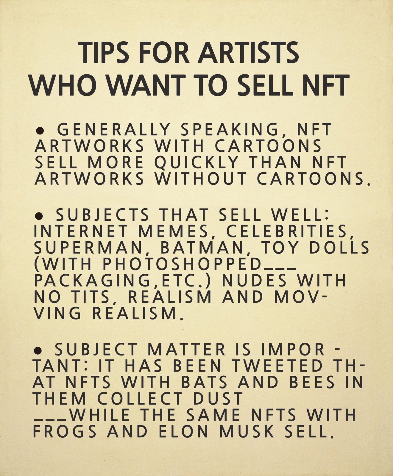Rulton Fyder, Tips for Artists Who Want to Sell NFT, 2021
