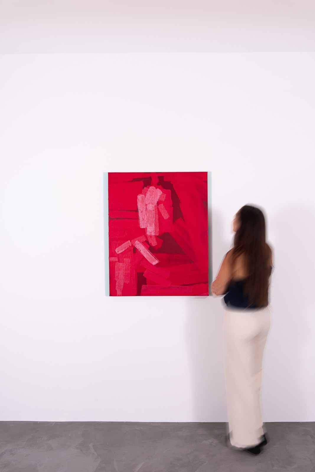 Patrick Tresset, 42 year old woman in red, 2023