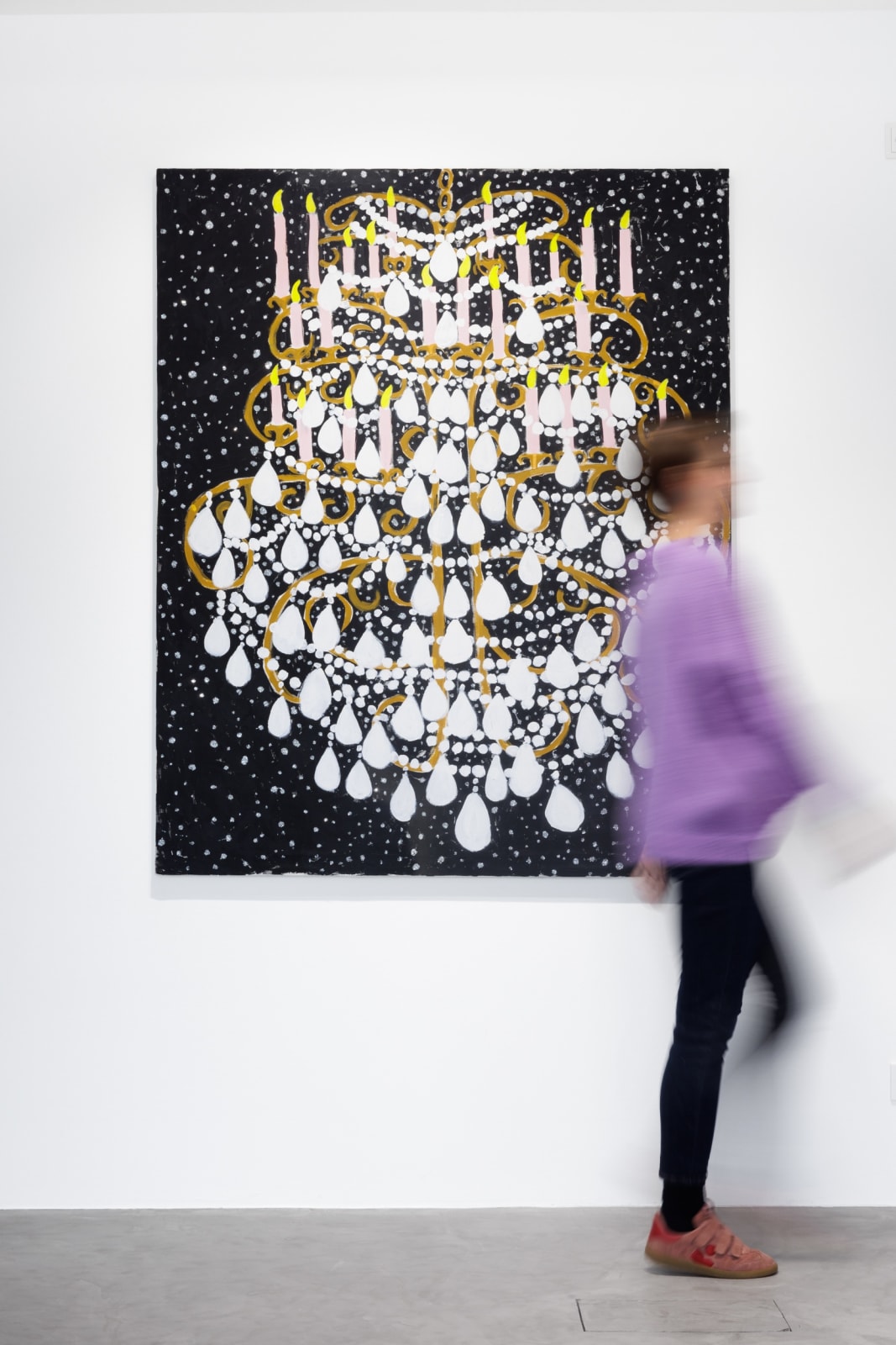 Gabrielle Graessle, lustre de versaille, 2024, acrylic and glitter on canvas