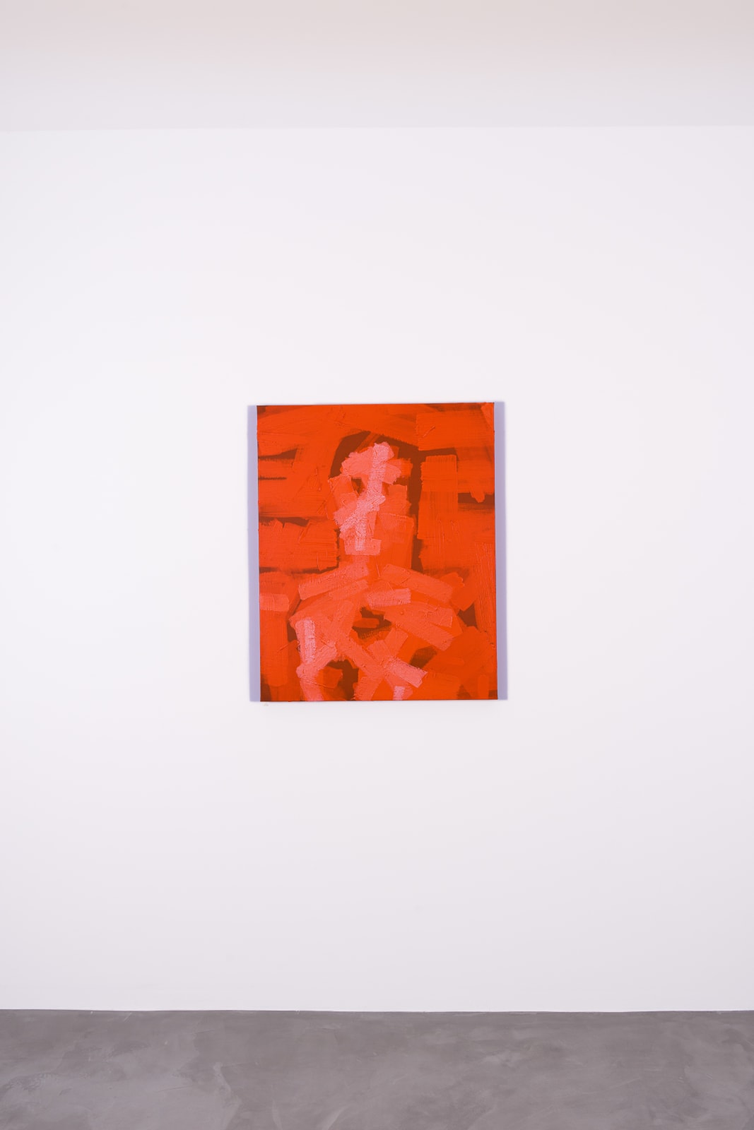 Patrick Tresset, 47 year old woman with a flowery shirt in orange, 2023