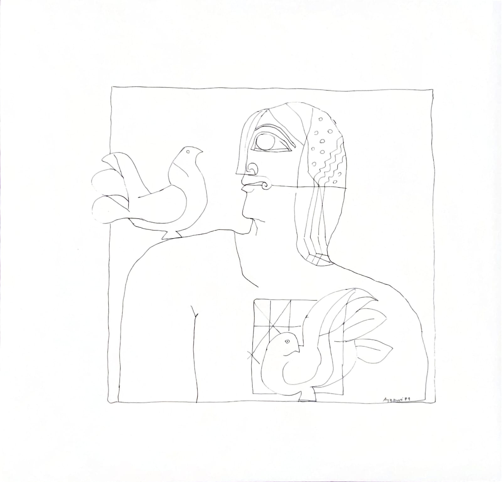 Dia Azzawi, Homage to Jawad Salim, 1989