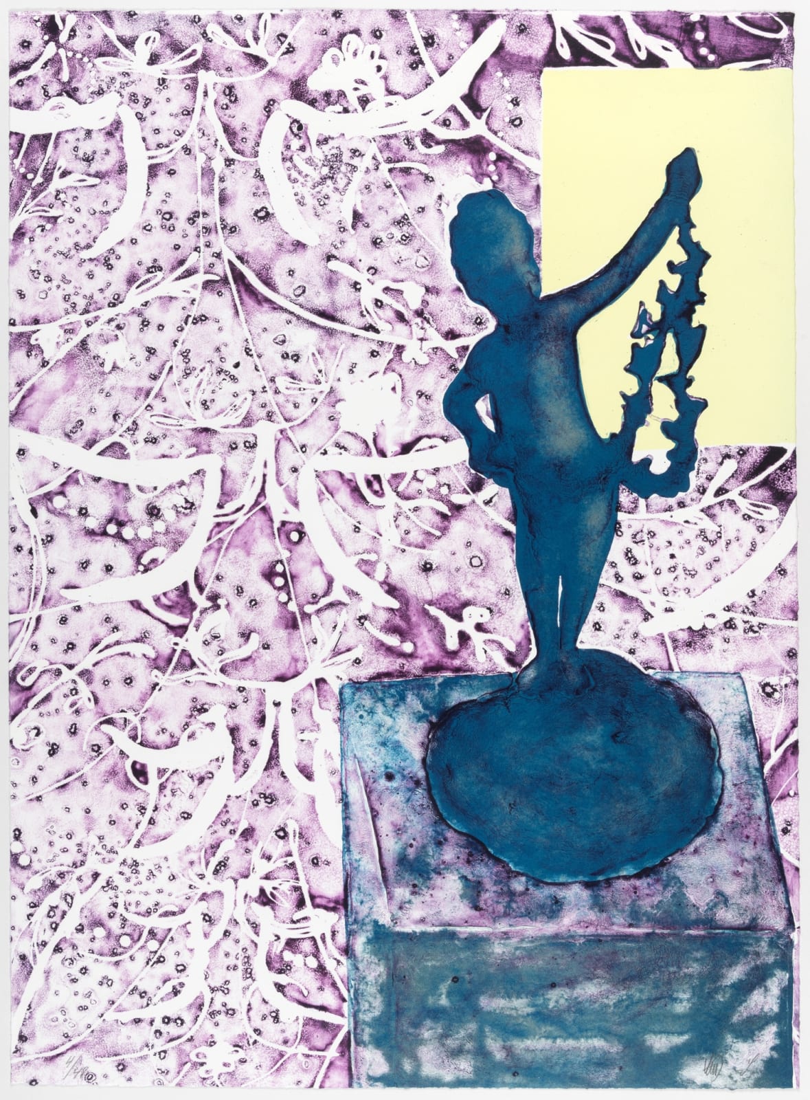 HM Queen Sonja and Håvard Homstvedt, Figur mot damask (fiolett), 2023