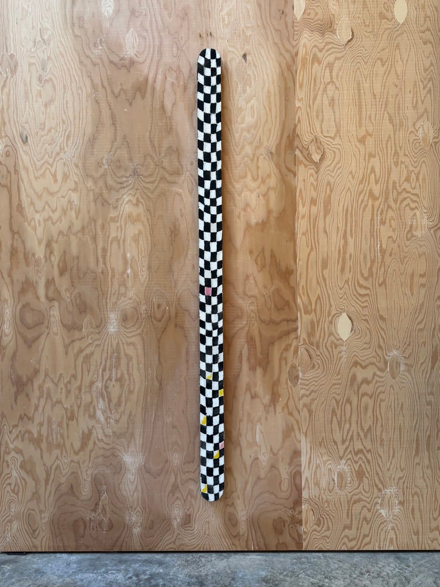 Mark Dutcher, Sea Ranch Totem (checkered), 2025