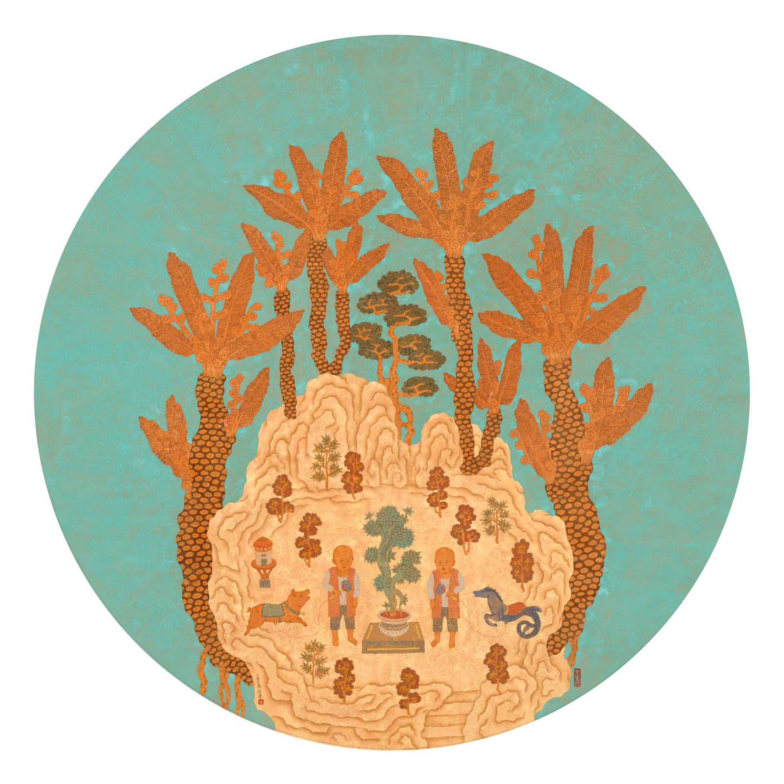 Hsinhua PAN, 秋郊賞花圖 An Autumn Outing Among the Flowers, 2023