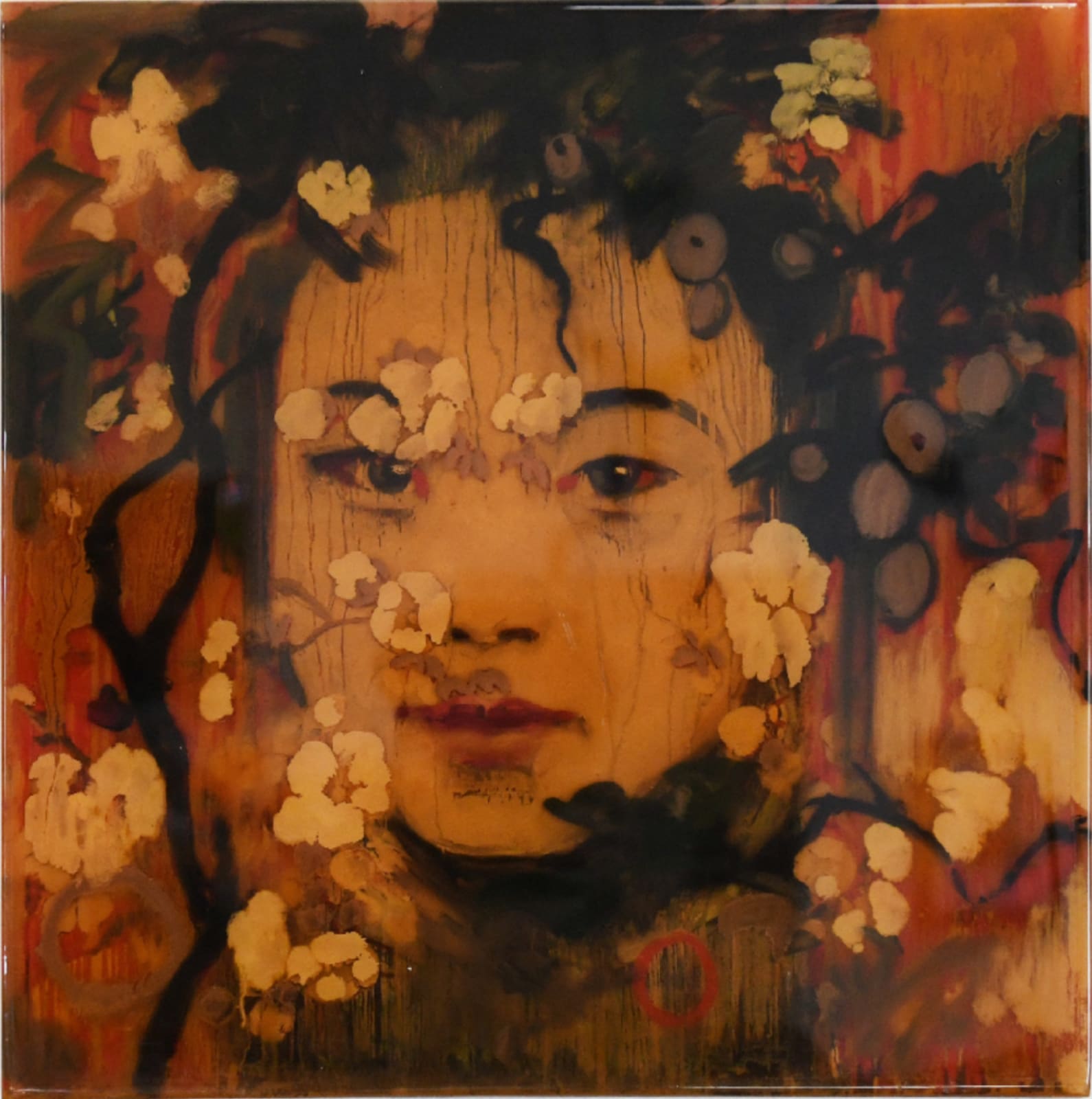 Hung Liu, Woman with Cherry Blossoms, 2005