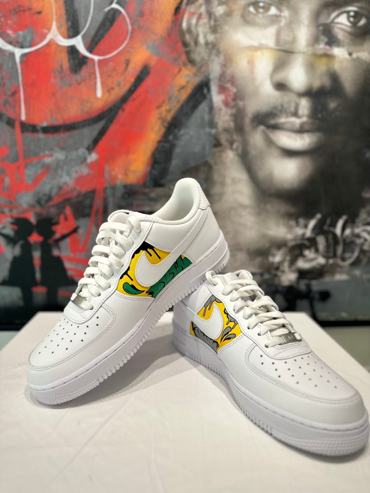 Boogie Moli, Customised Air Force 1s Yellow and Green, 2023 | Quantus ...