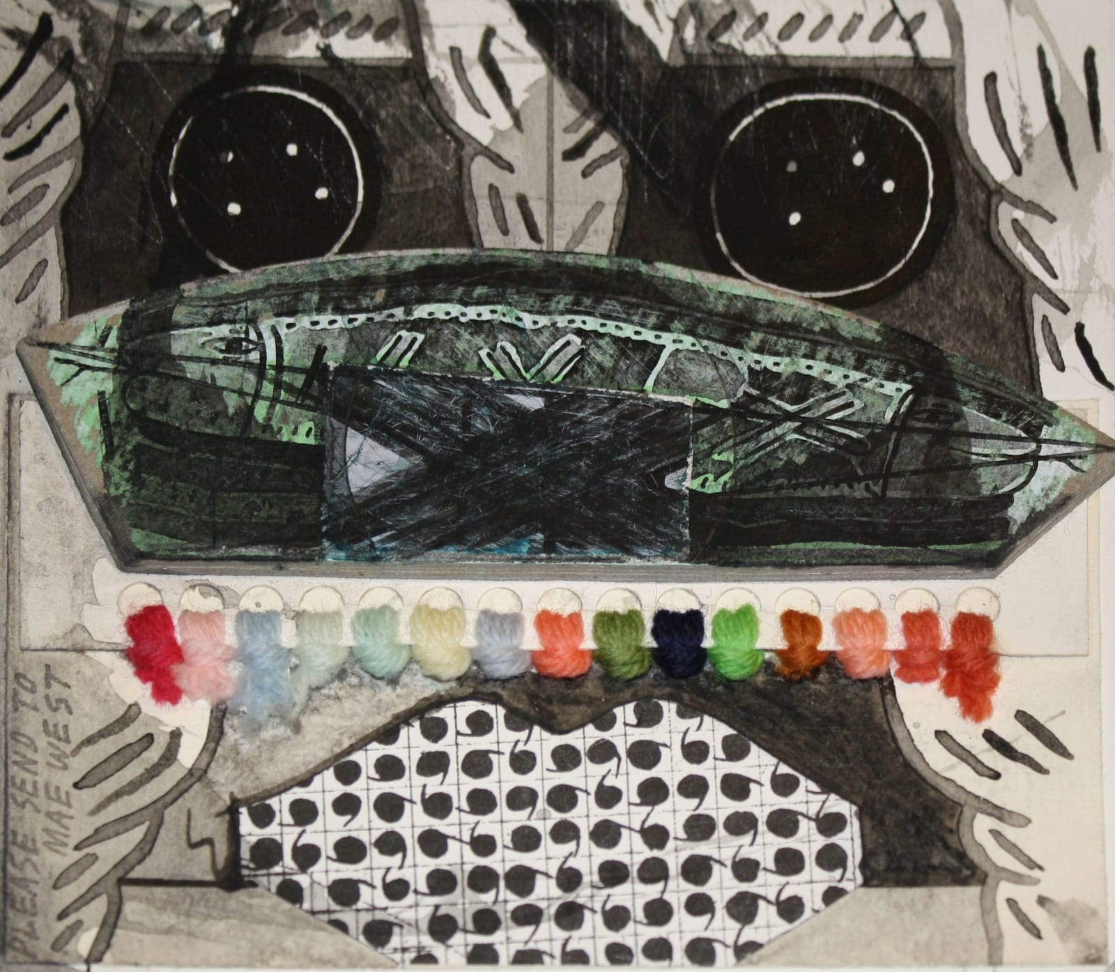 Ray Johnson, Untitled (Dear Mae West with Colored Yarn Samples), 1976-82