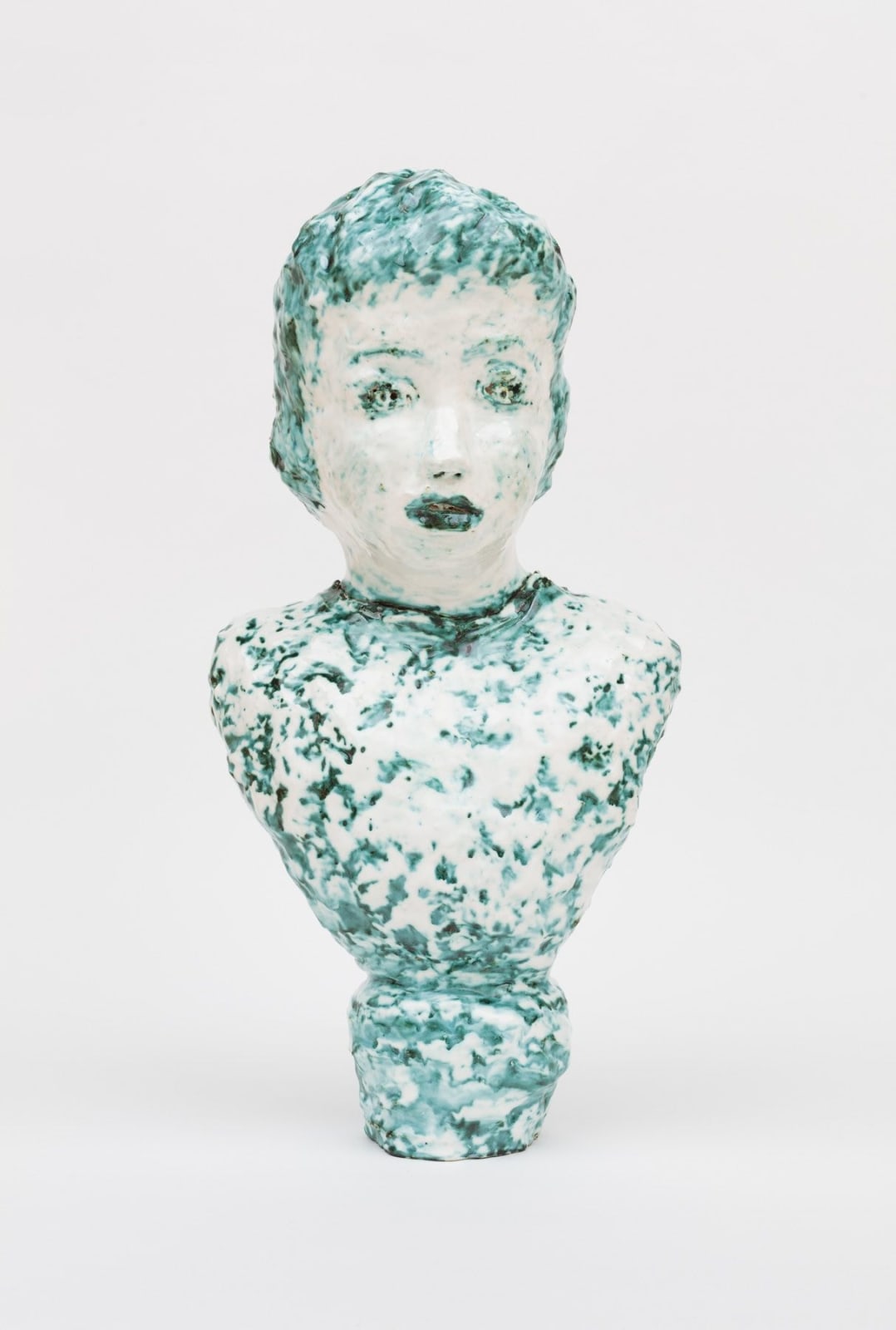 Elise Siegel, Majolica and Copper Portrait Bust with Twinkling Eyes, 2014