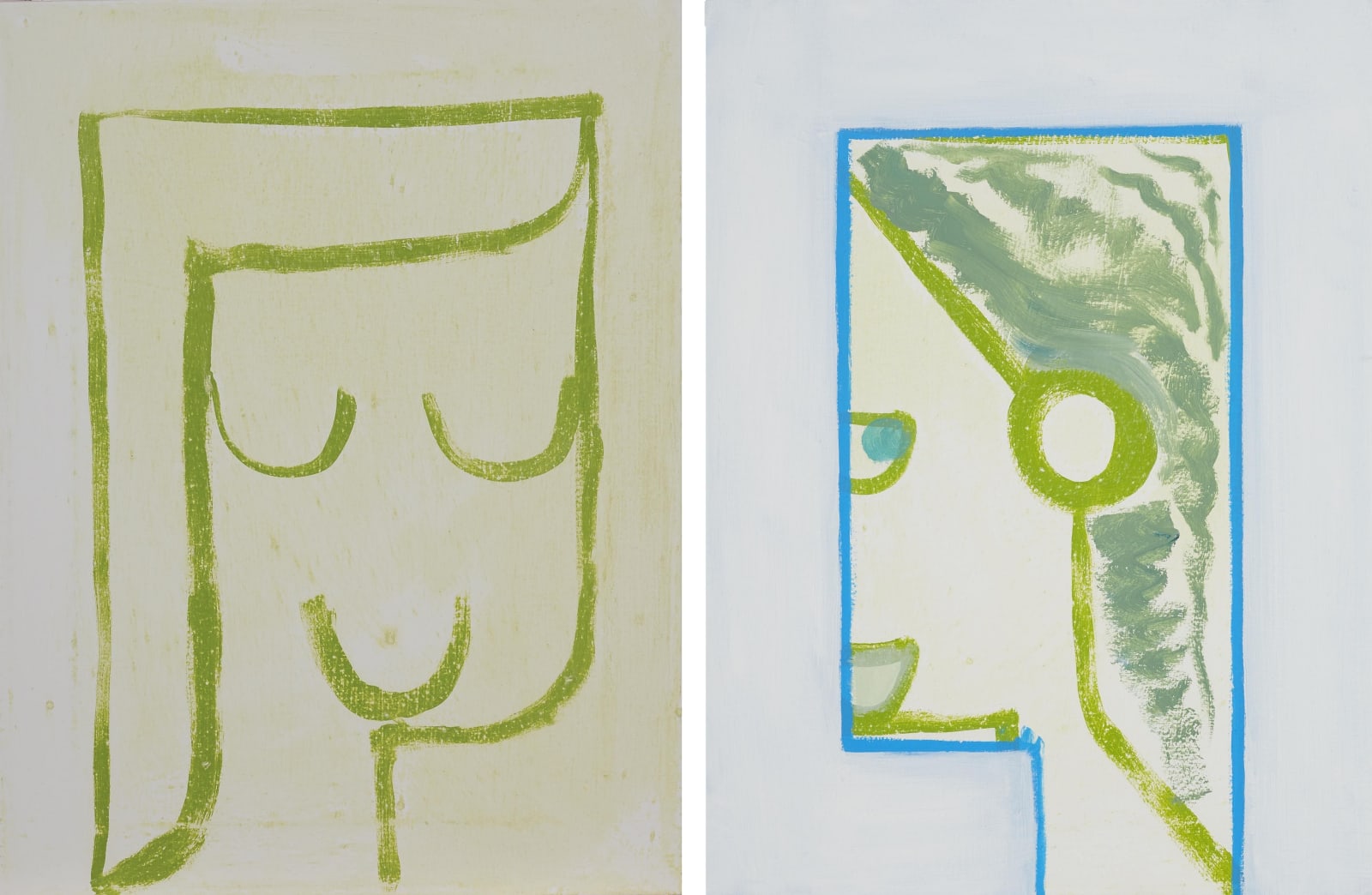 Leonhard Hurzlmeier, Diptych: The Green Smile, Young Greek, 2016