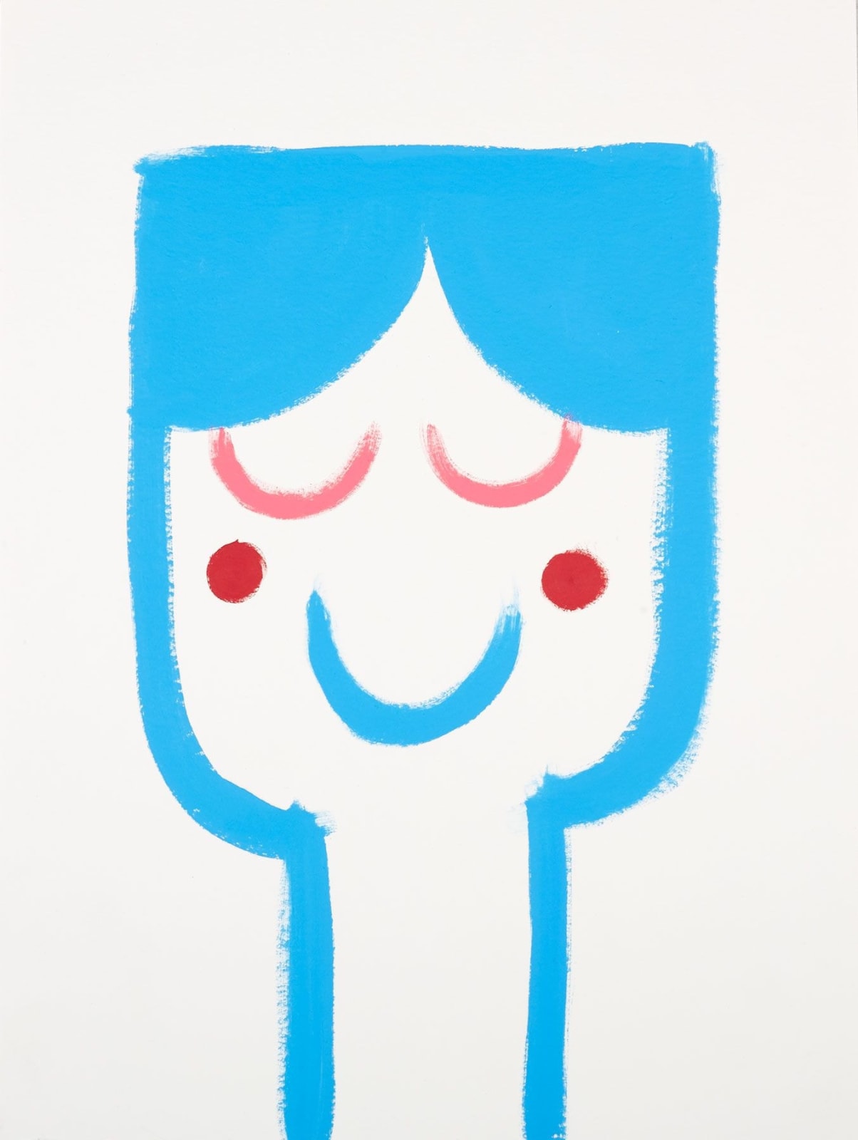 Leonhard Hurzlmeier, O.T. (Linienkopf Blau, Rote Backen), 2016