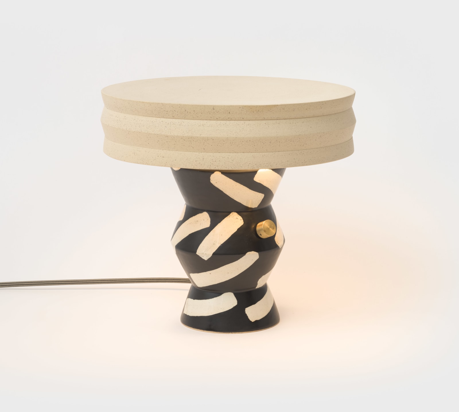 Beginner Ceramics, Finite Lamp in Black and Eggshell, 2024