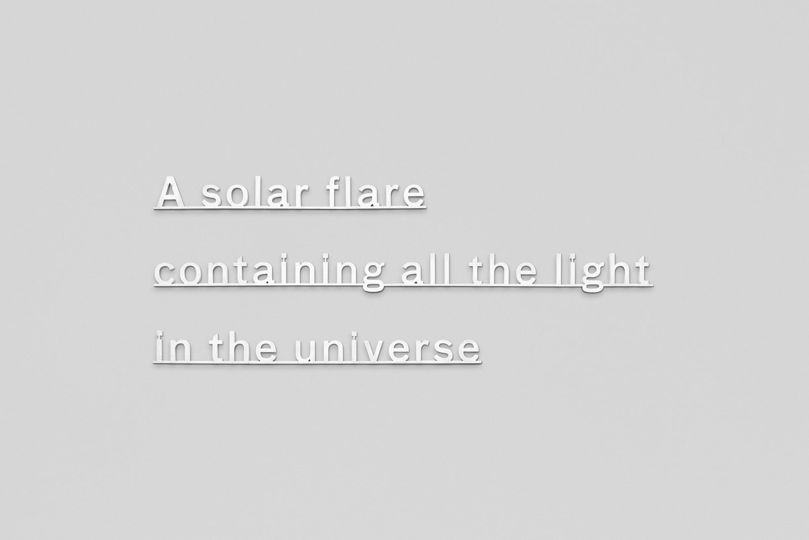 Katie Paterson, Ideas (A solar flare containing all the light in the universe), 2014