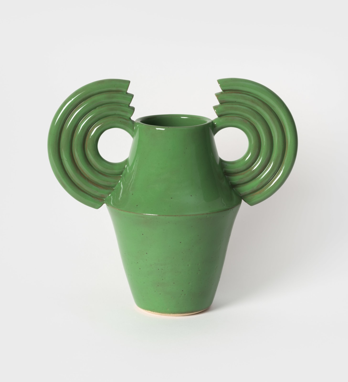 Beginner Ceramics, Medium Grass Green Vase, 2025