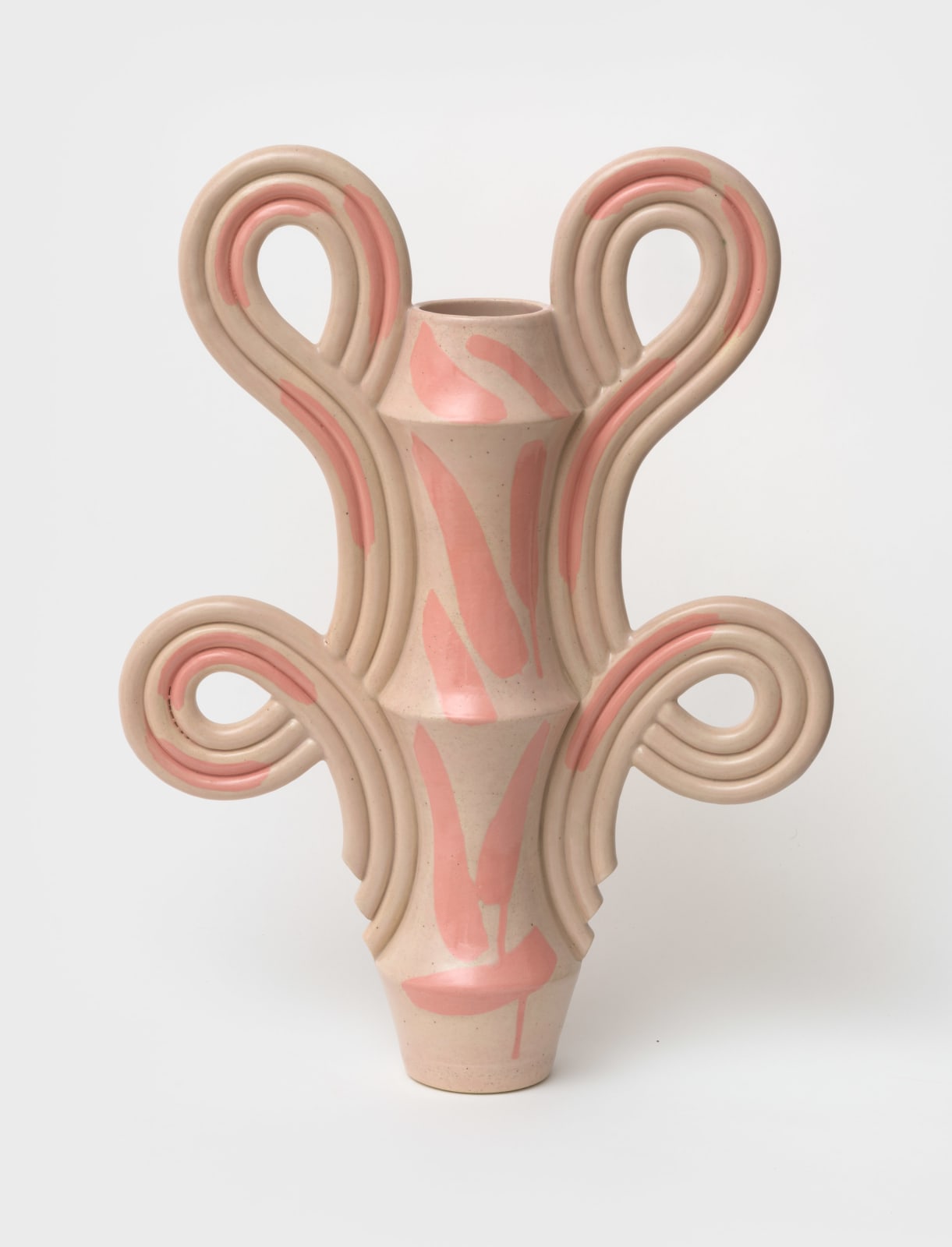 Beginner Ceramics, Double Deco in Summer Peach with Pink Shapes, 2025