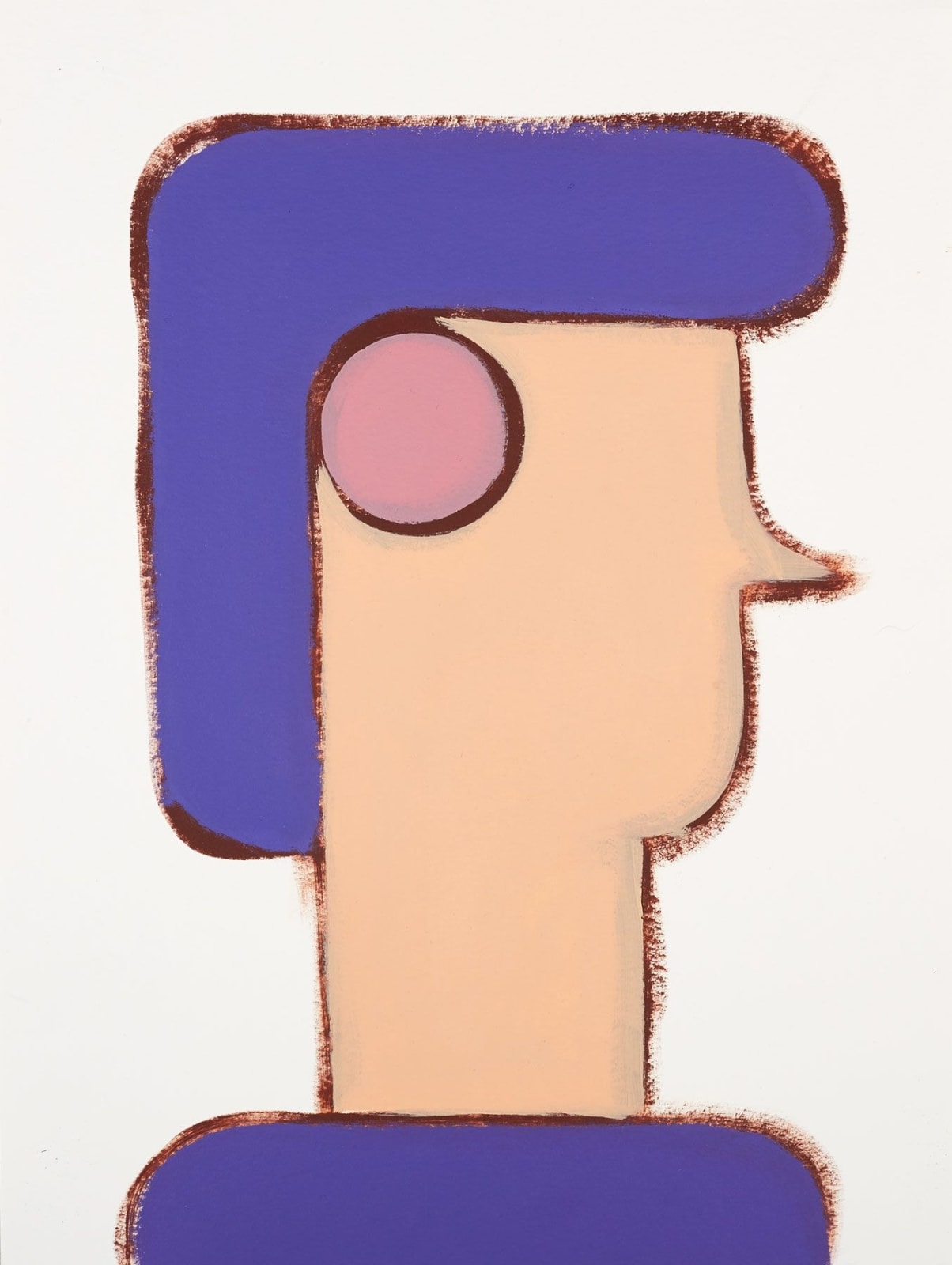 Leonhard Hurzlmeier, O.T. (Kopf Lila Haare), 2016