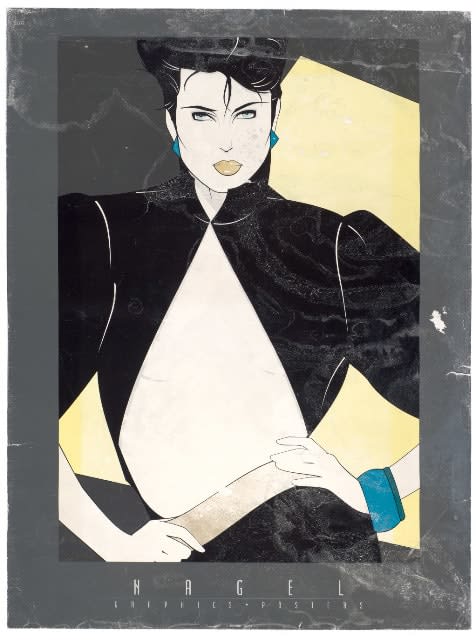 Barb Choit, Patrick Nagel, "Open Jacket," Fine Art Poster, Bleach Bath, UV Exposure Time Two Weeks, 2009