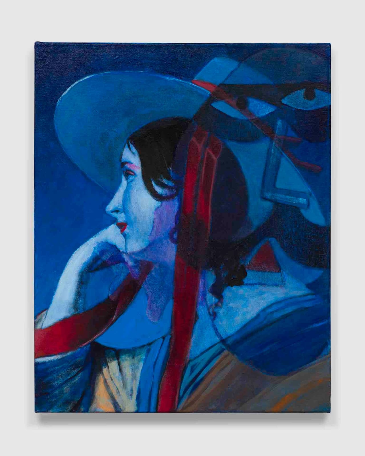Joshua Petker, Blue Hat with Red Ribbon, 2024
