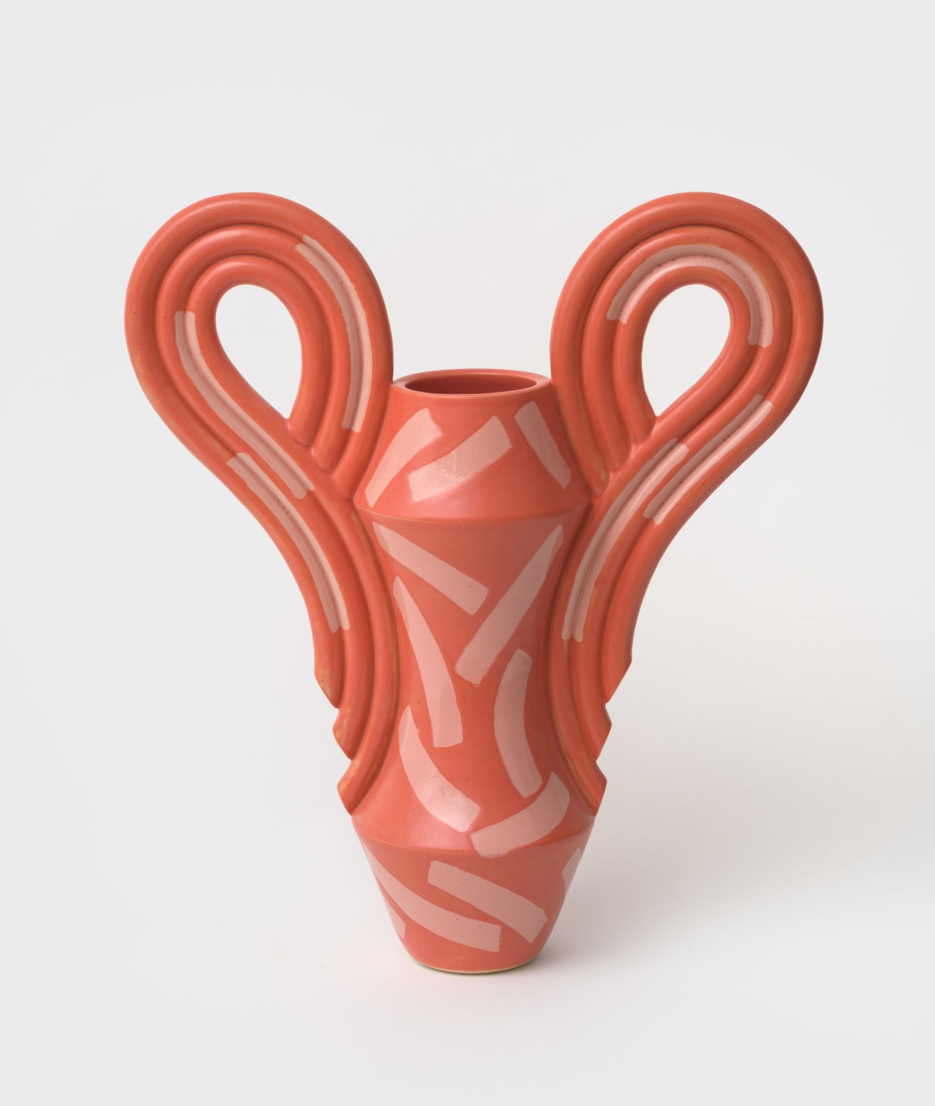 Beginner Ceramics, Deco Vase in Coral and Pink, 2024