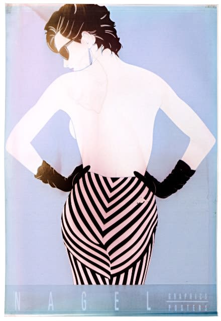 Barb Choit, Patrick Nagel, "Striped Pants," Ink Jet Print, Bleach Bath, 2009