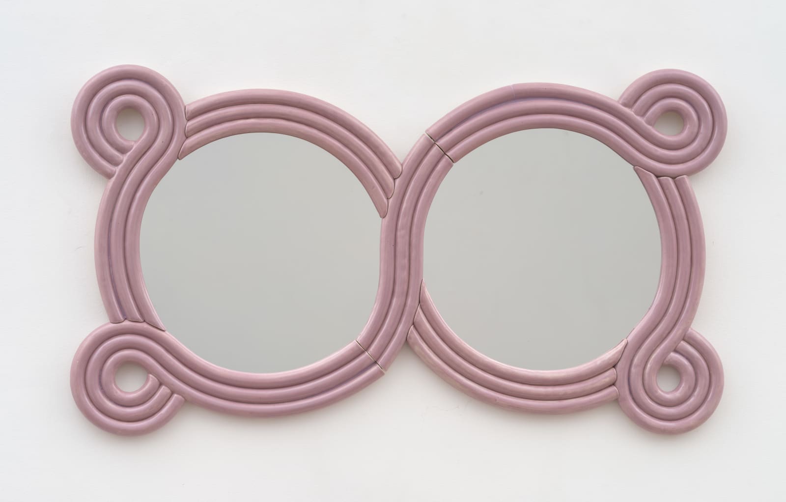 Beginner Ceramics, Double Looping Mirror in Fuchsia, 2025