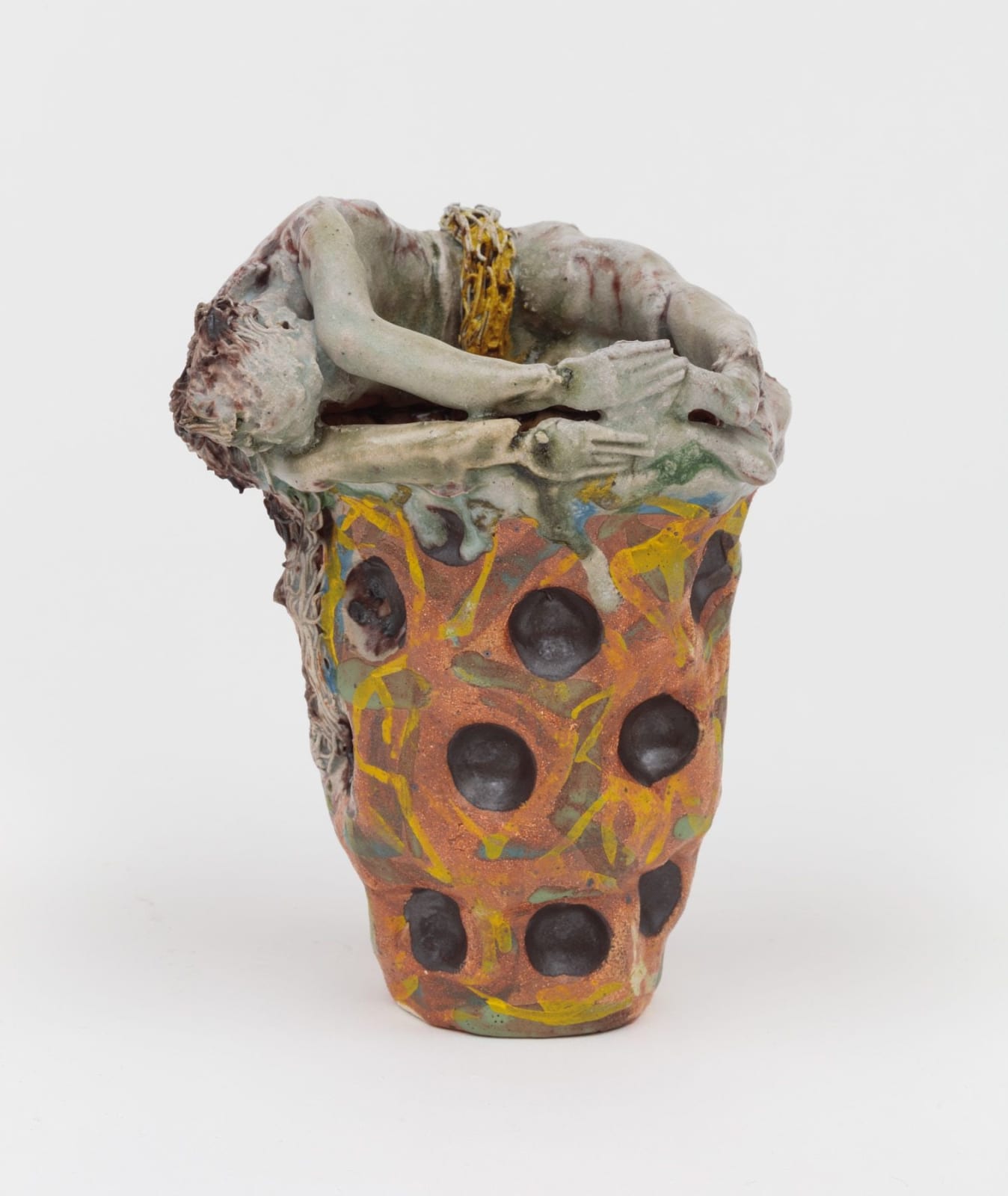 Arnie Zimmerman, Man Around Rim Vase, 2015