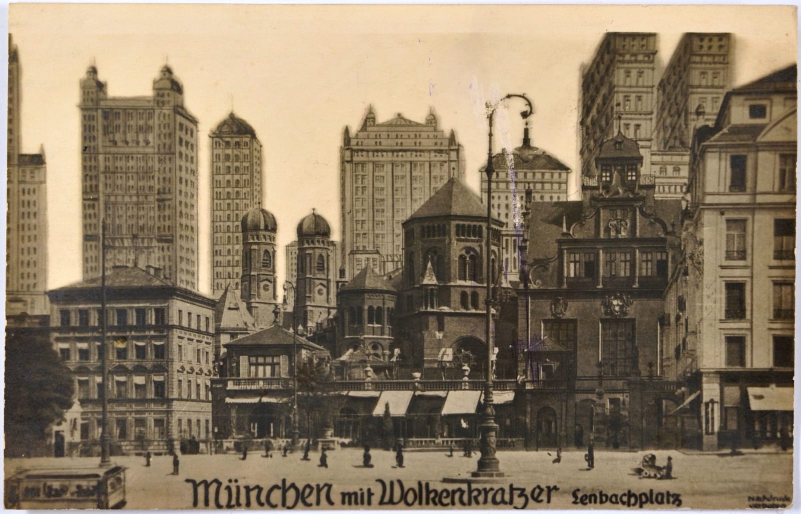 Karl Valentin, München mit Wolkenkratzern, c. 1930