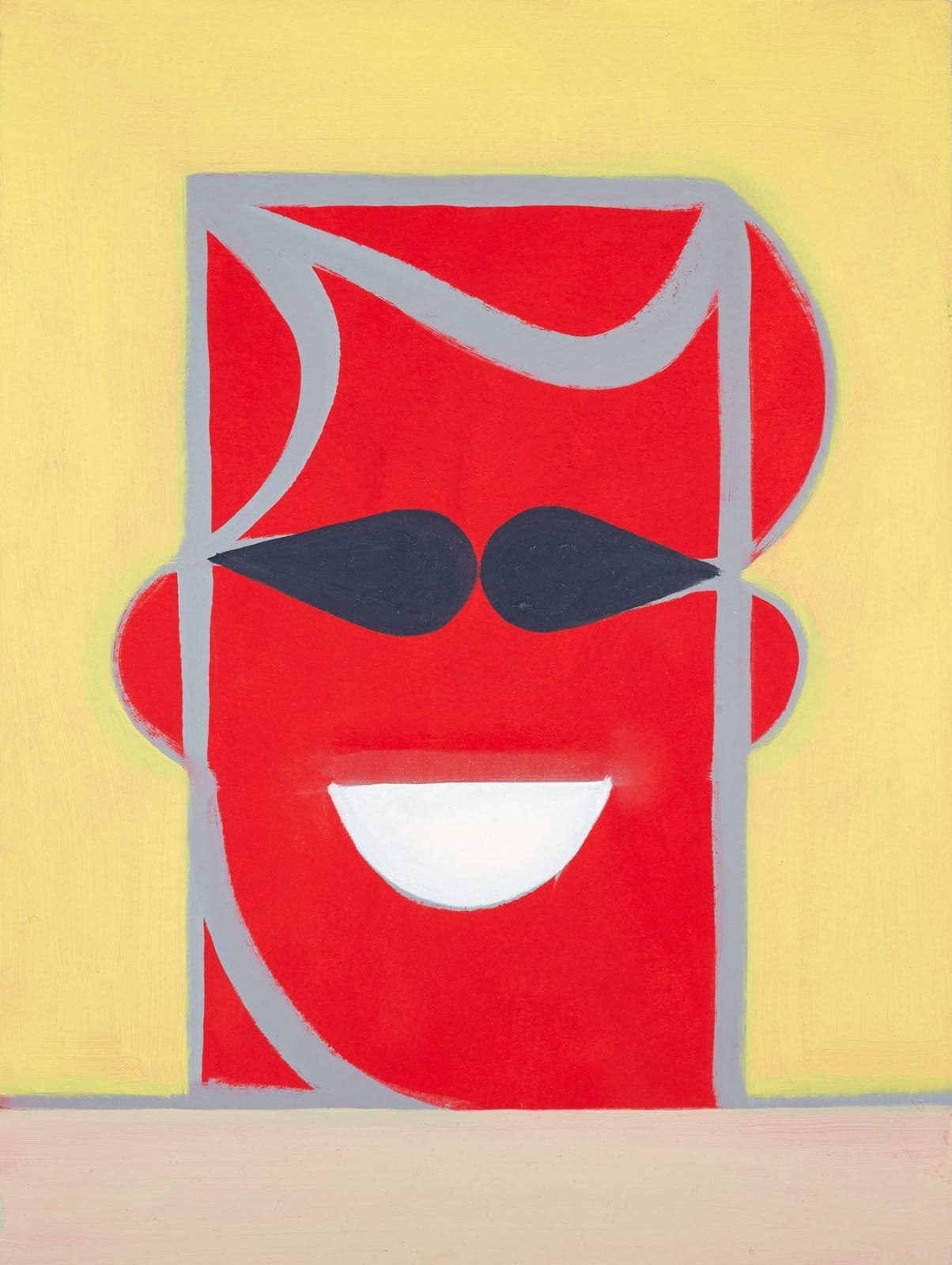 Leonhard Hurzlmeier, O.T. (Mann, Rot, Brille), 2015
