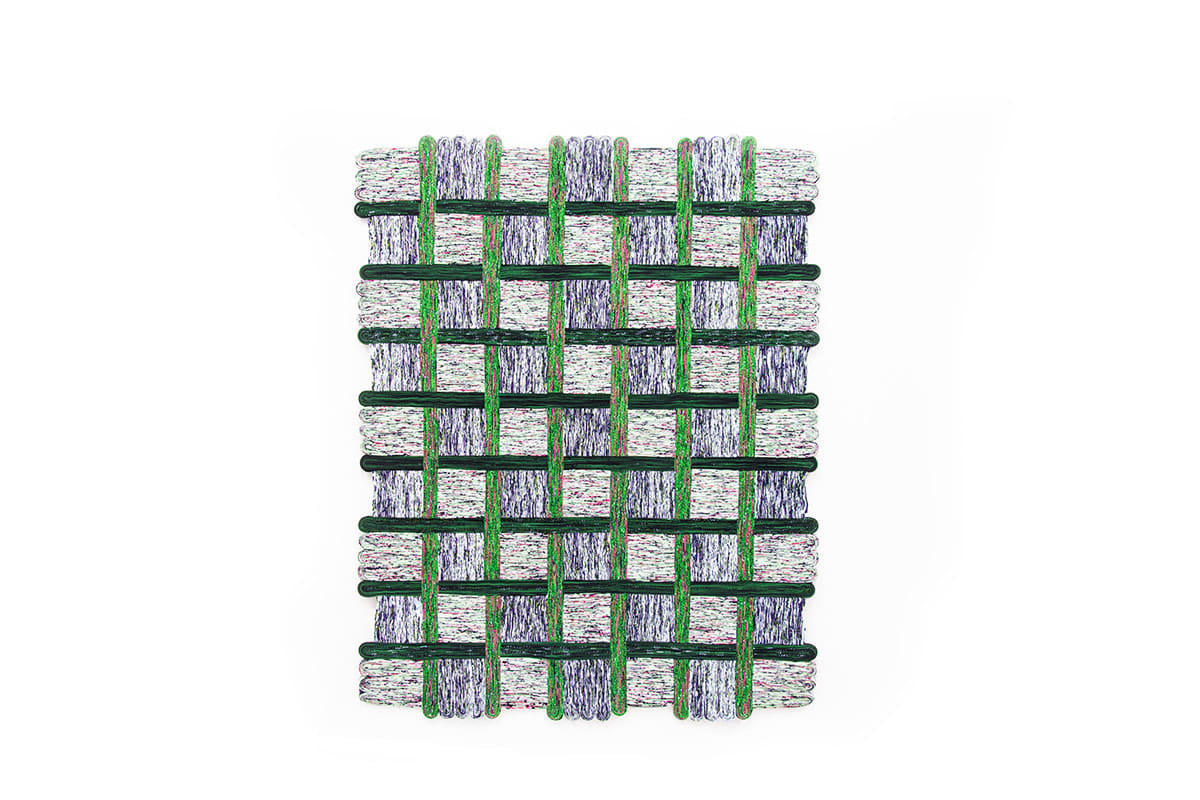 Simone Post, Woven wall tapestry - green checkered