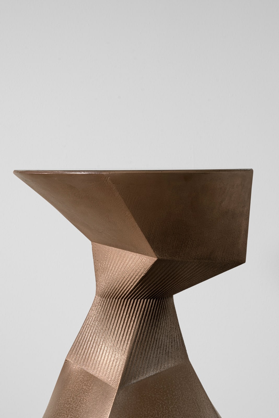 Rive Roshan, Sand in Motion Pleat Side Table Bronze