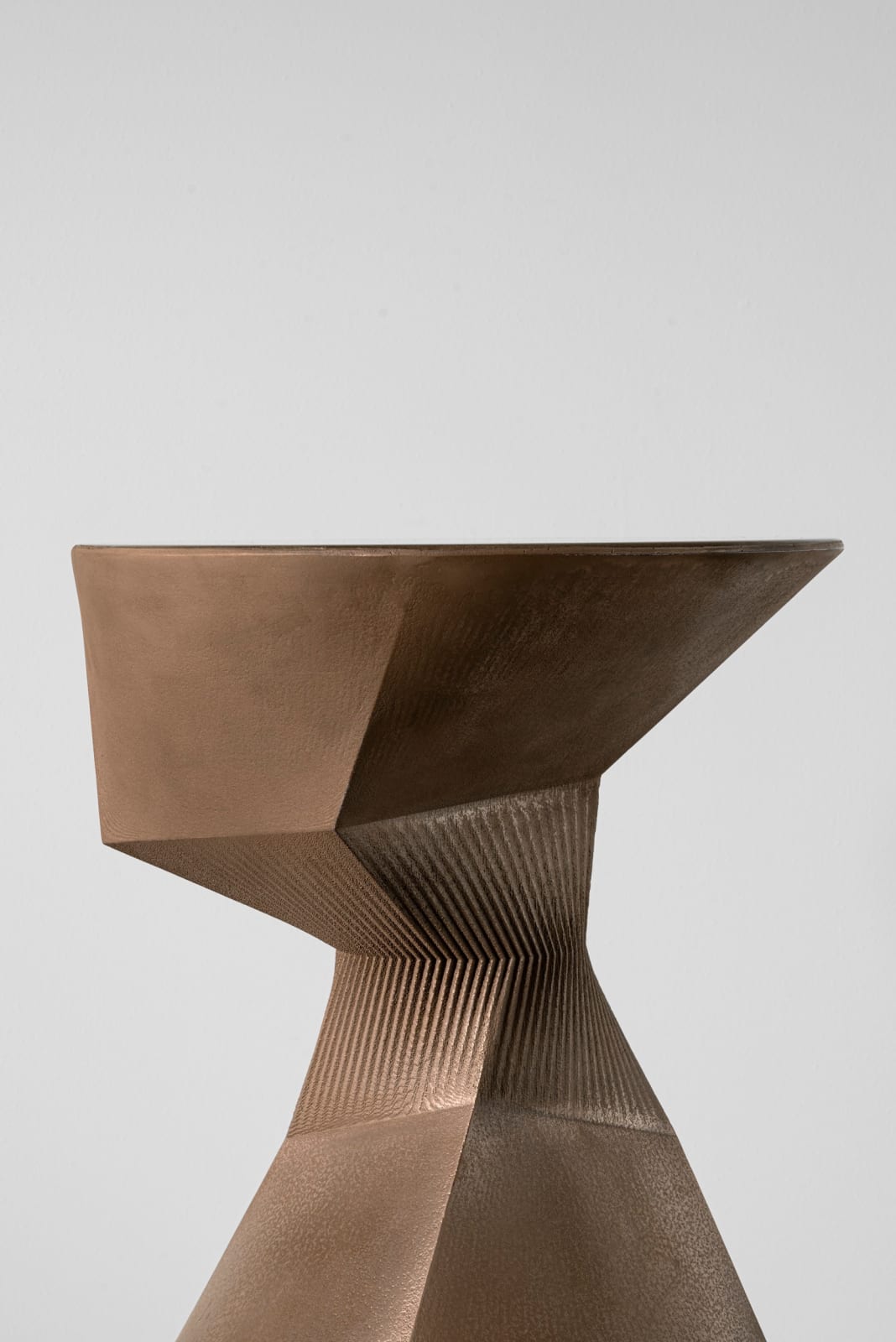 Rive Roshan, Sand in Motion Pleat Side Table Bronze
