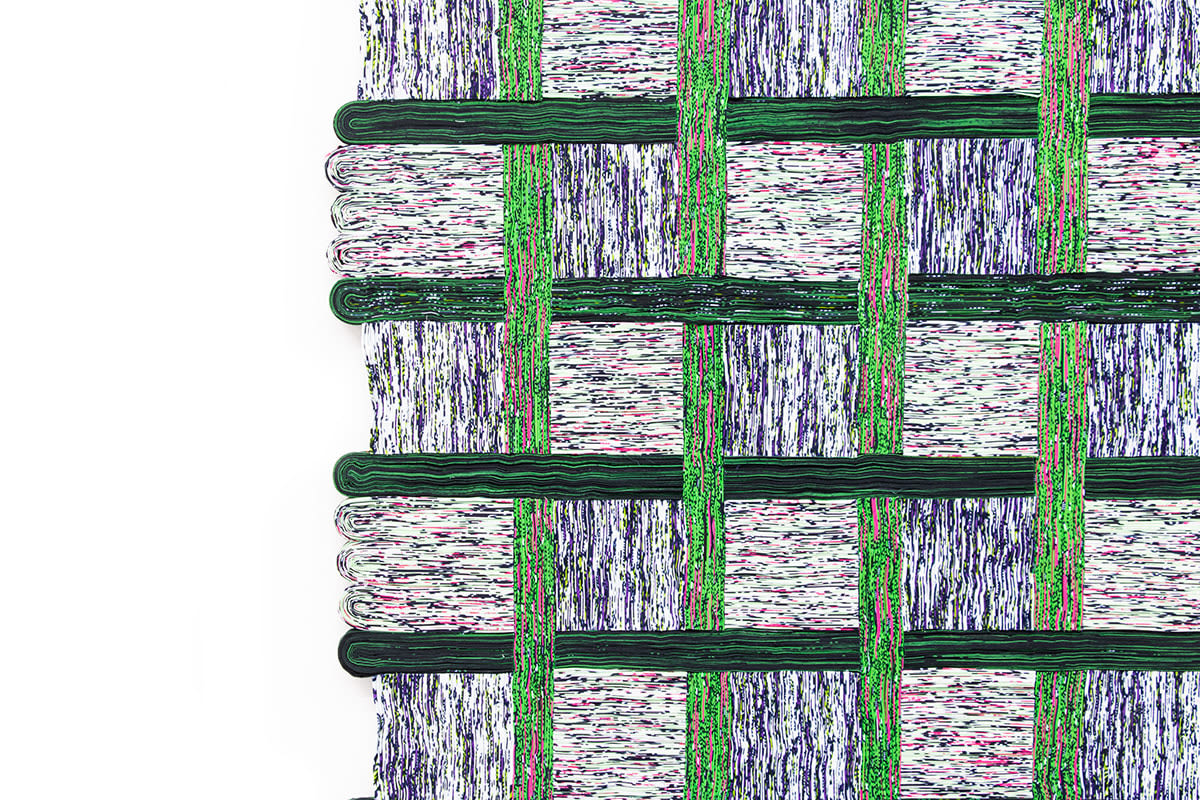 Simone Post, Woven wall tapestry - green checkered