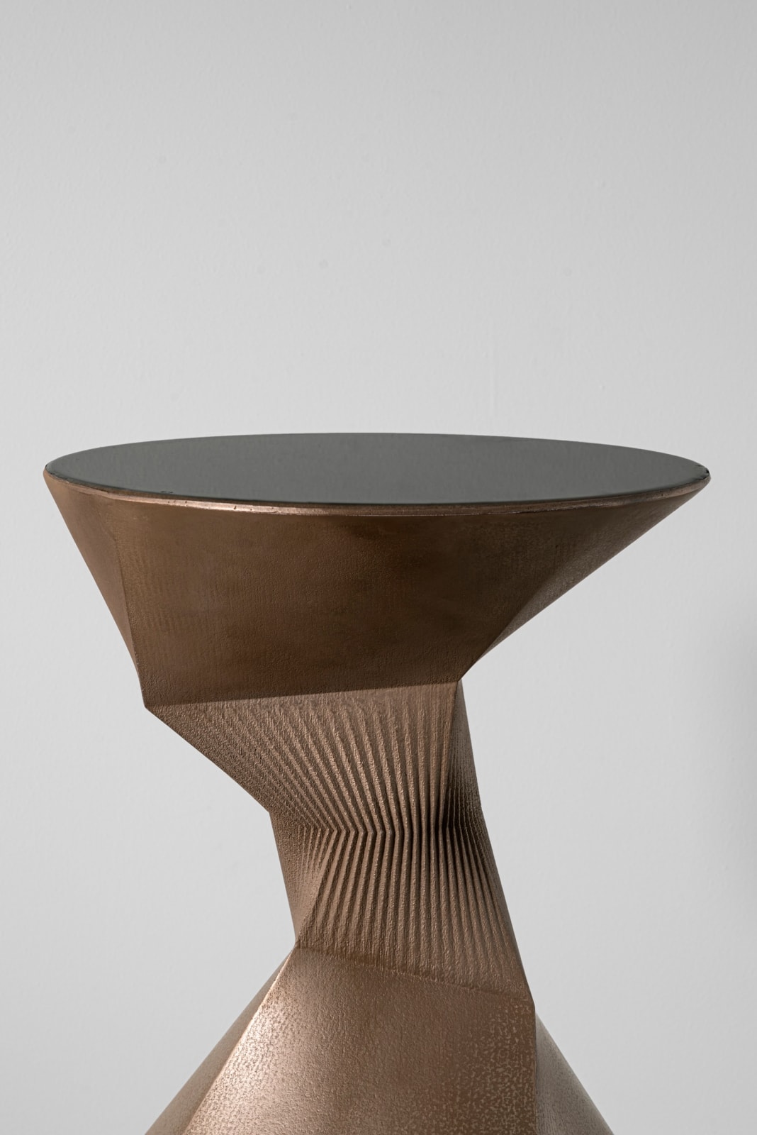 Rive Roshan, Sand in Motion Pleat Side Table Bronze