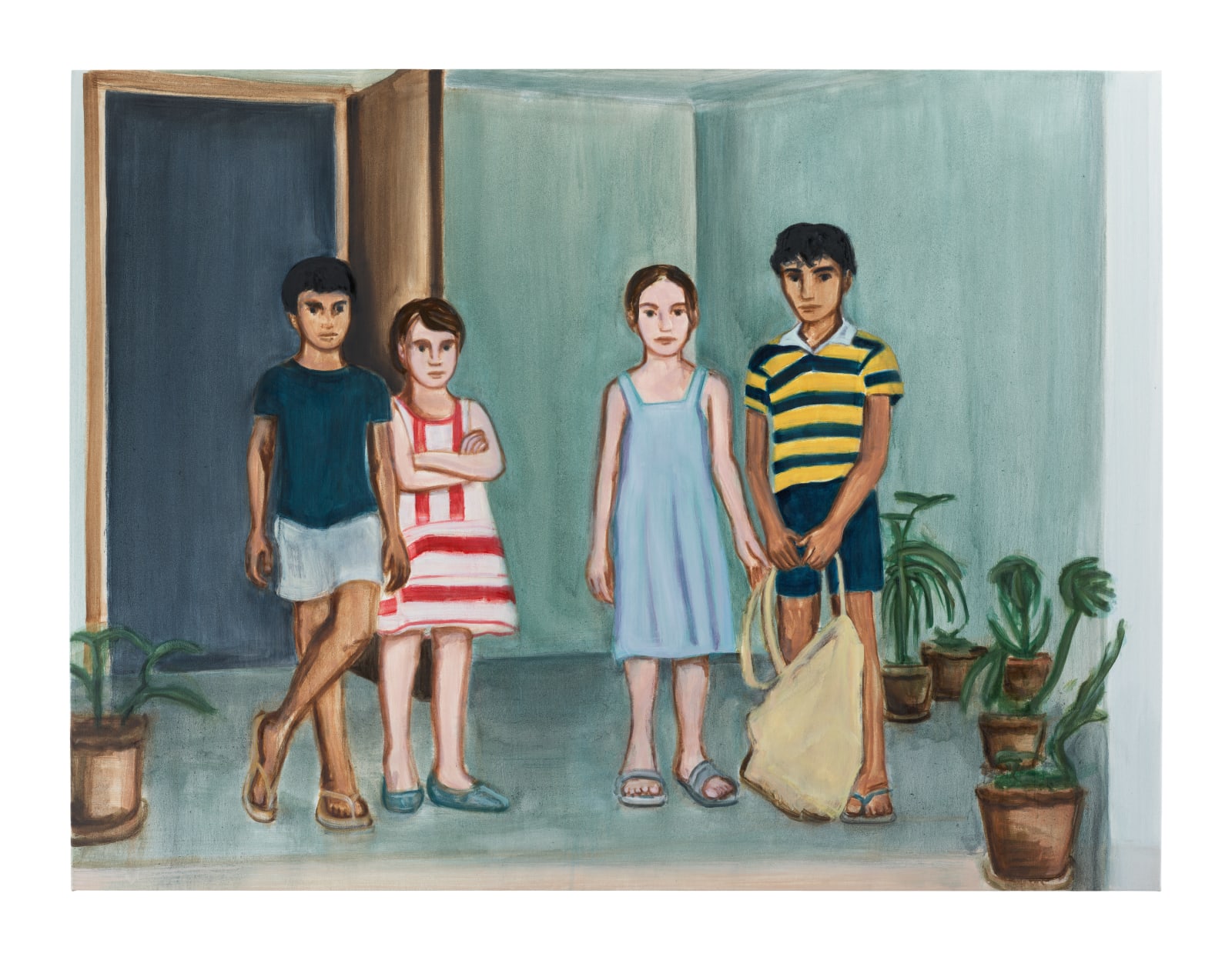 Matthew Krishanu, Verandah (Four Children), 2022