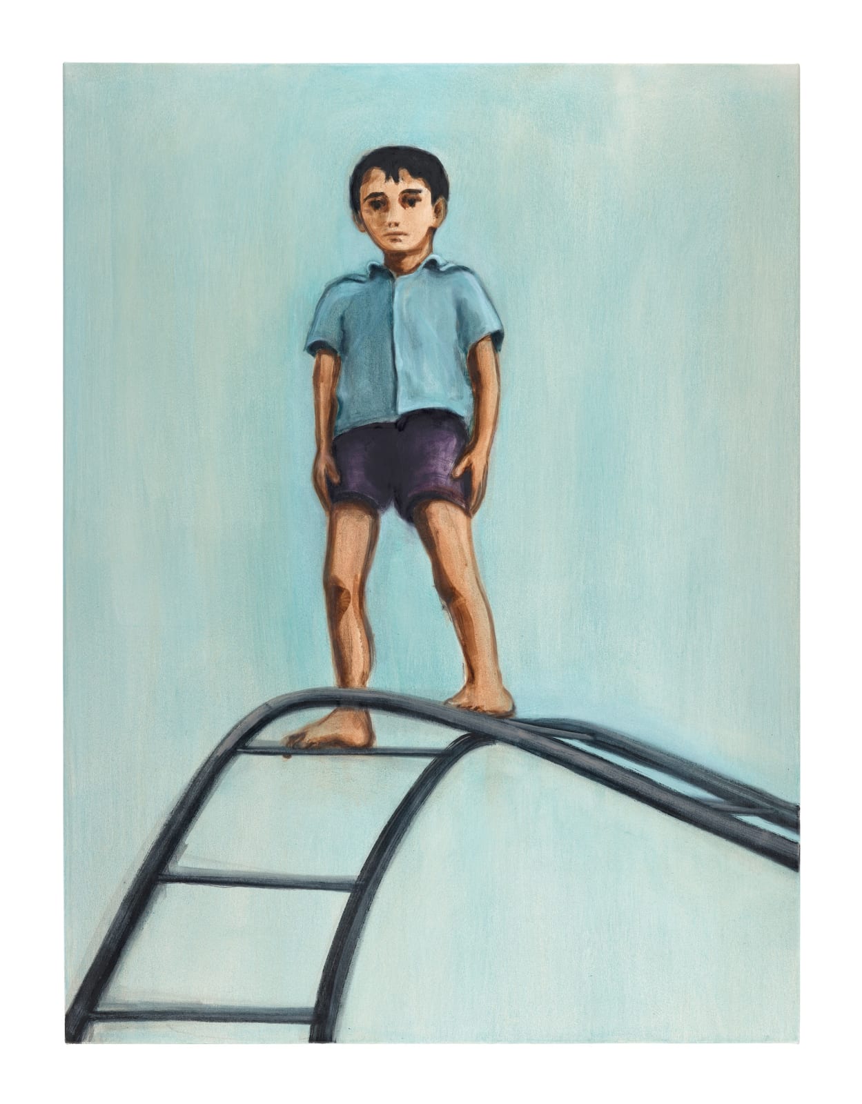 Matthew Krishanu, Boy on a Climbing Frame, 2022