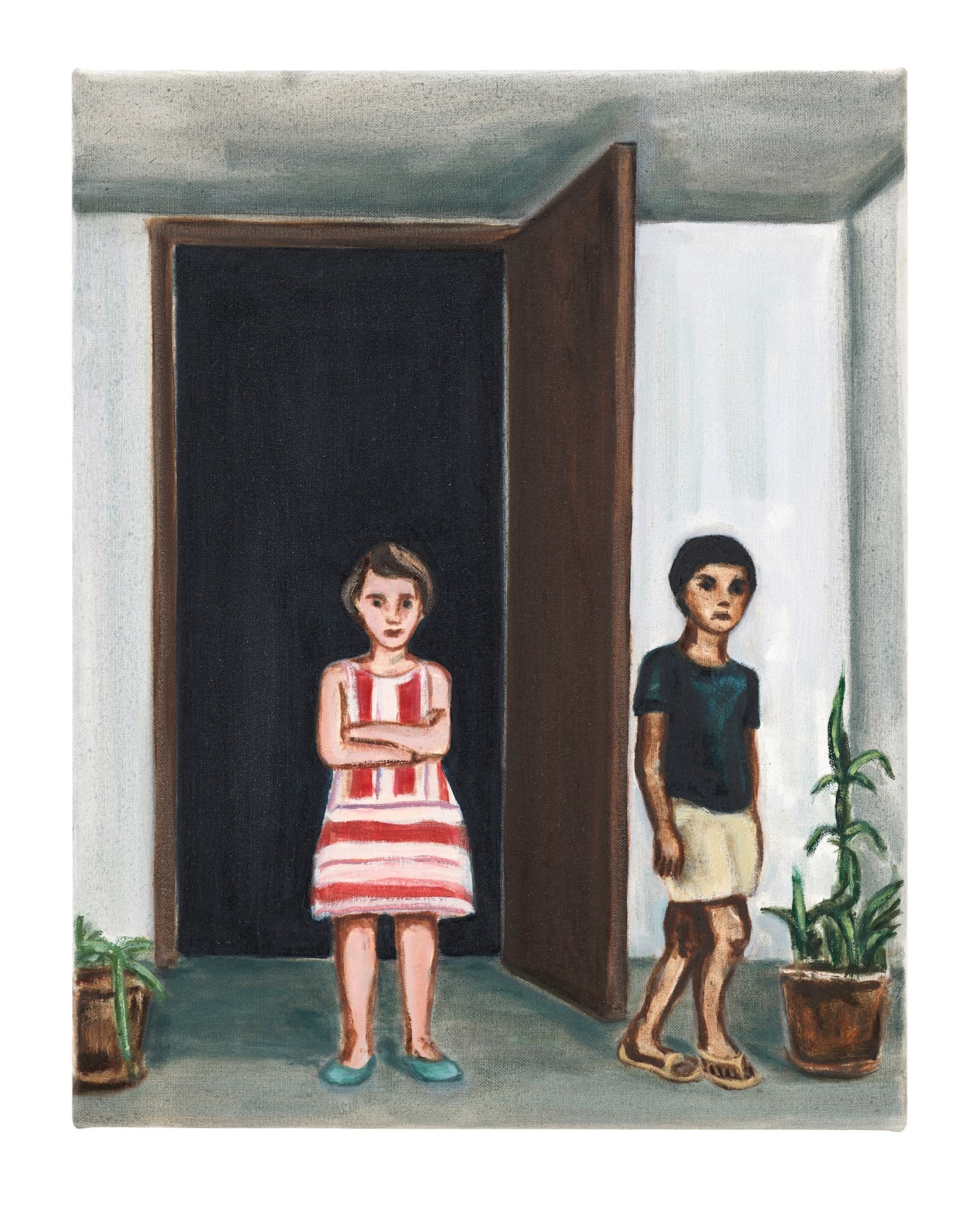 Matthew Krishanu, Verandah (Girl and Boy), 2022