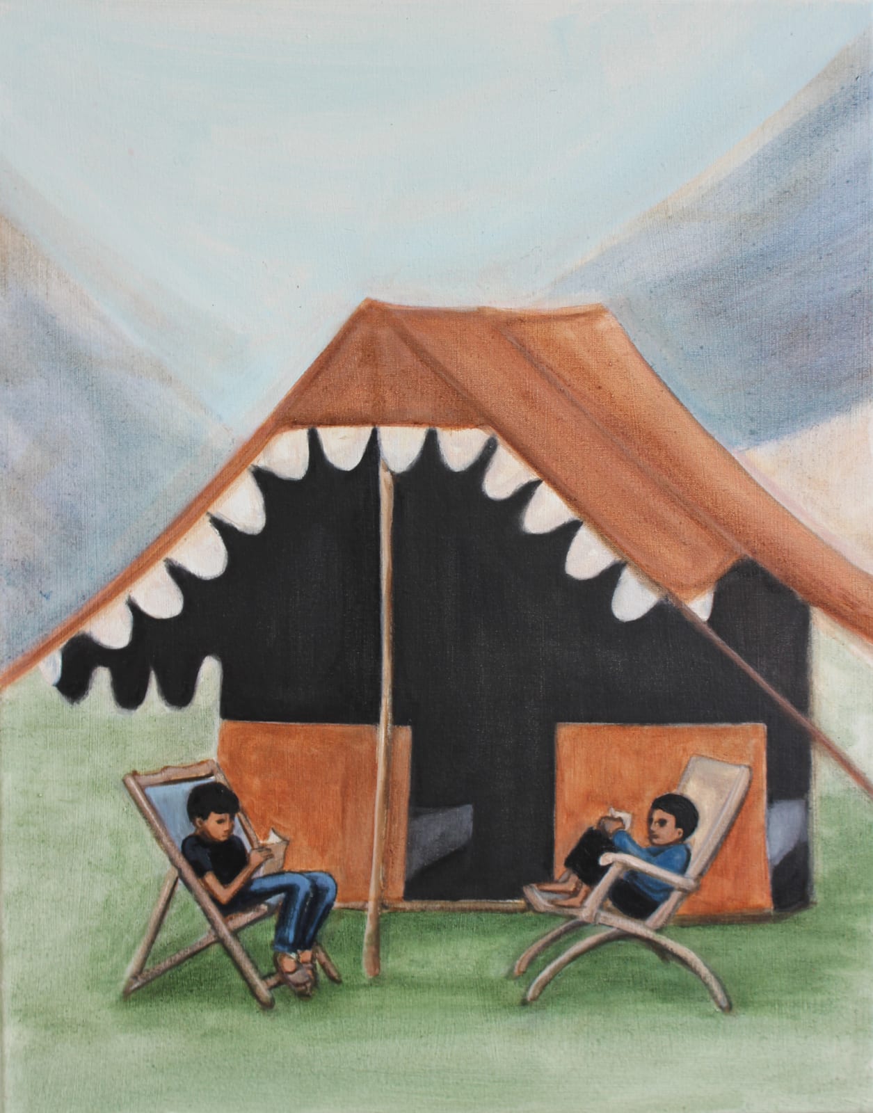 Matthew Krishanu, Mountain Tent (Two Boys), 2020