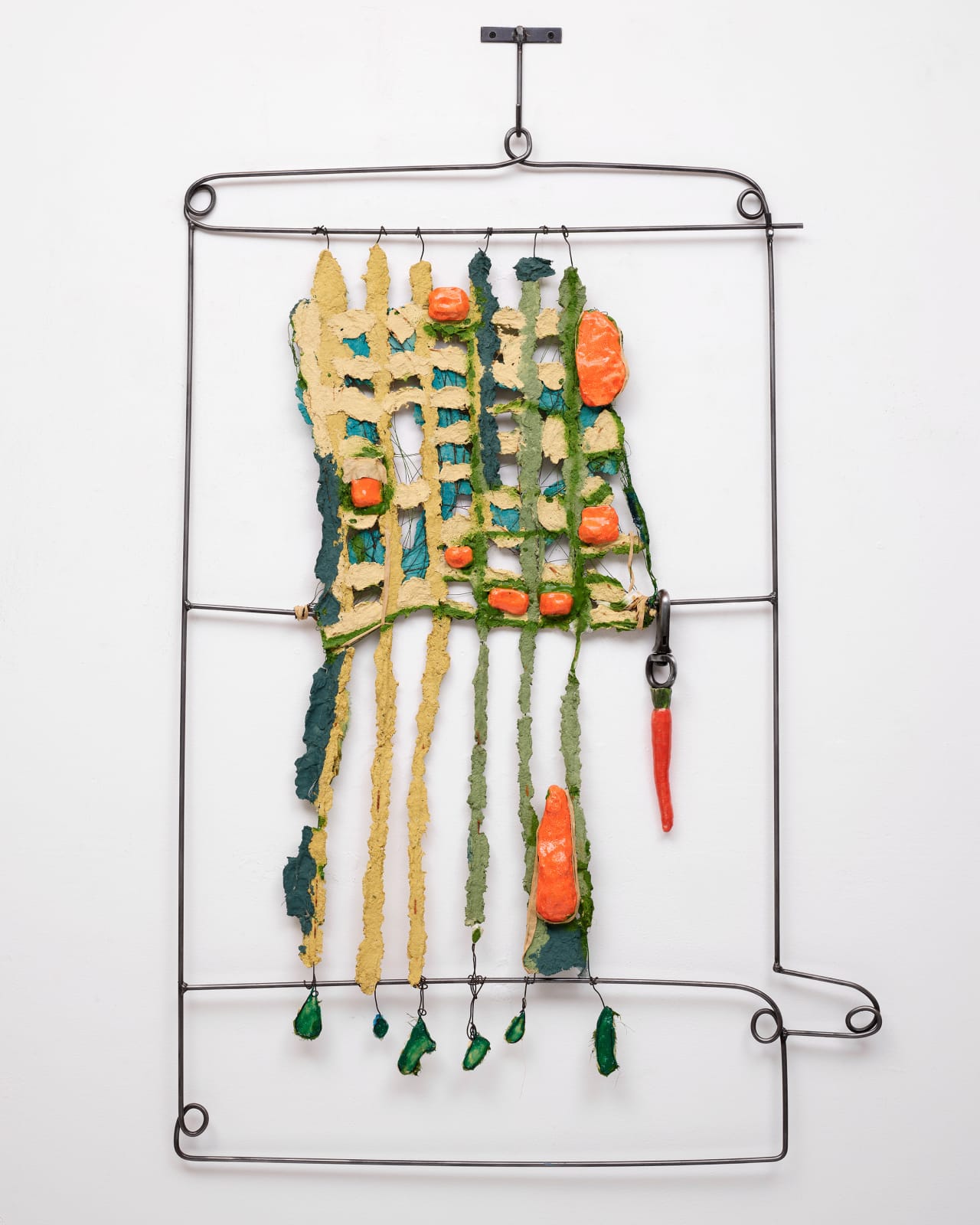 Sahar Khoury, Untitled (Window with yellow and carrot charm), 2024